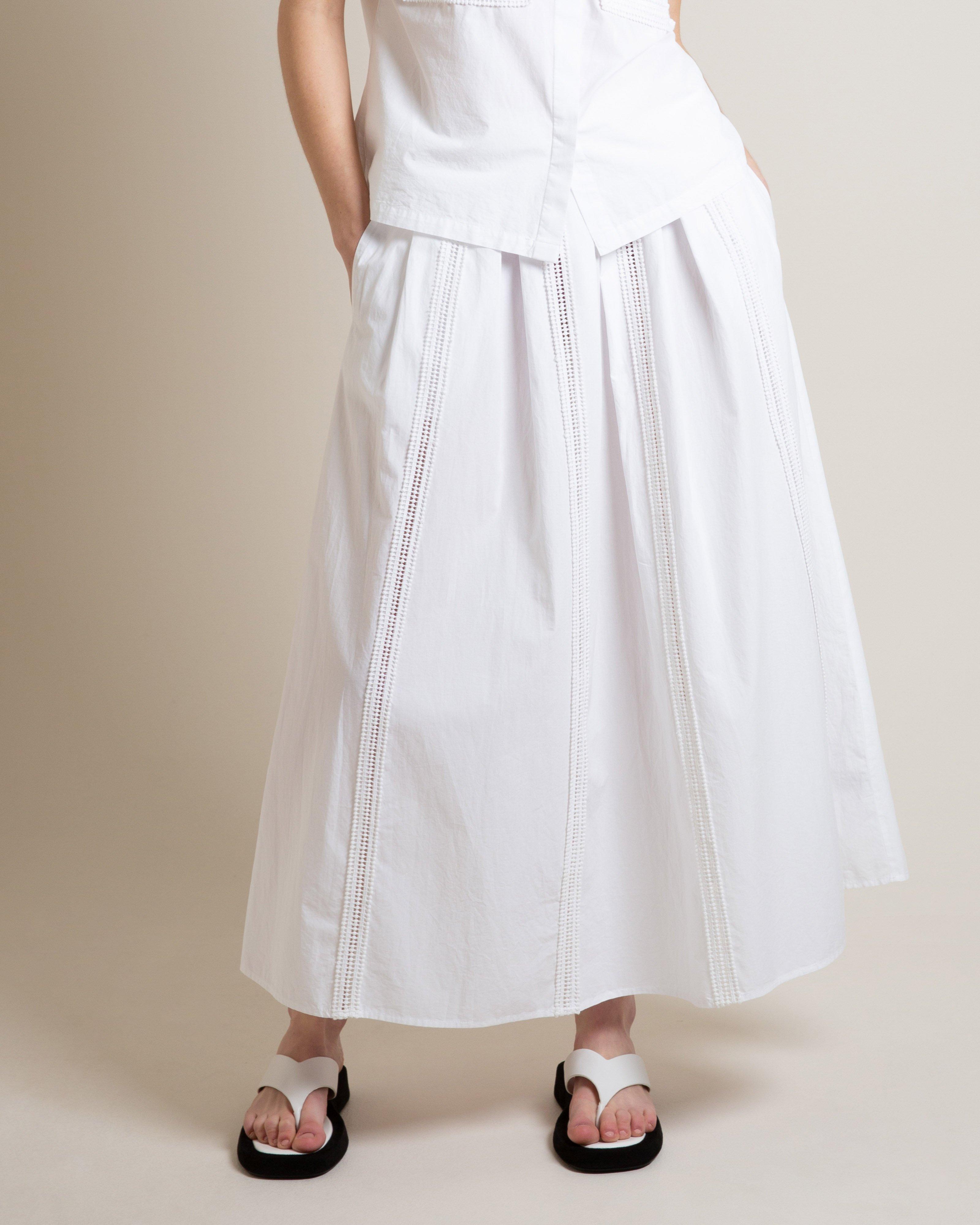 Yolanda Embroidered Skirt -  White
