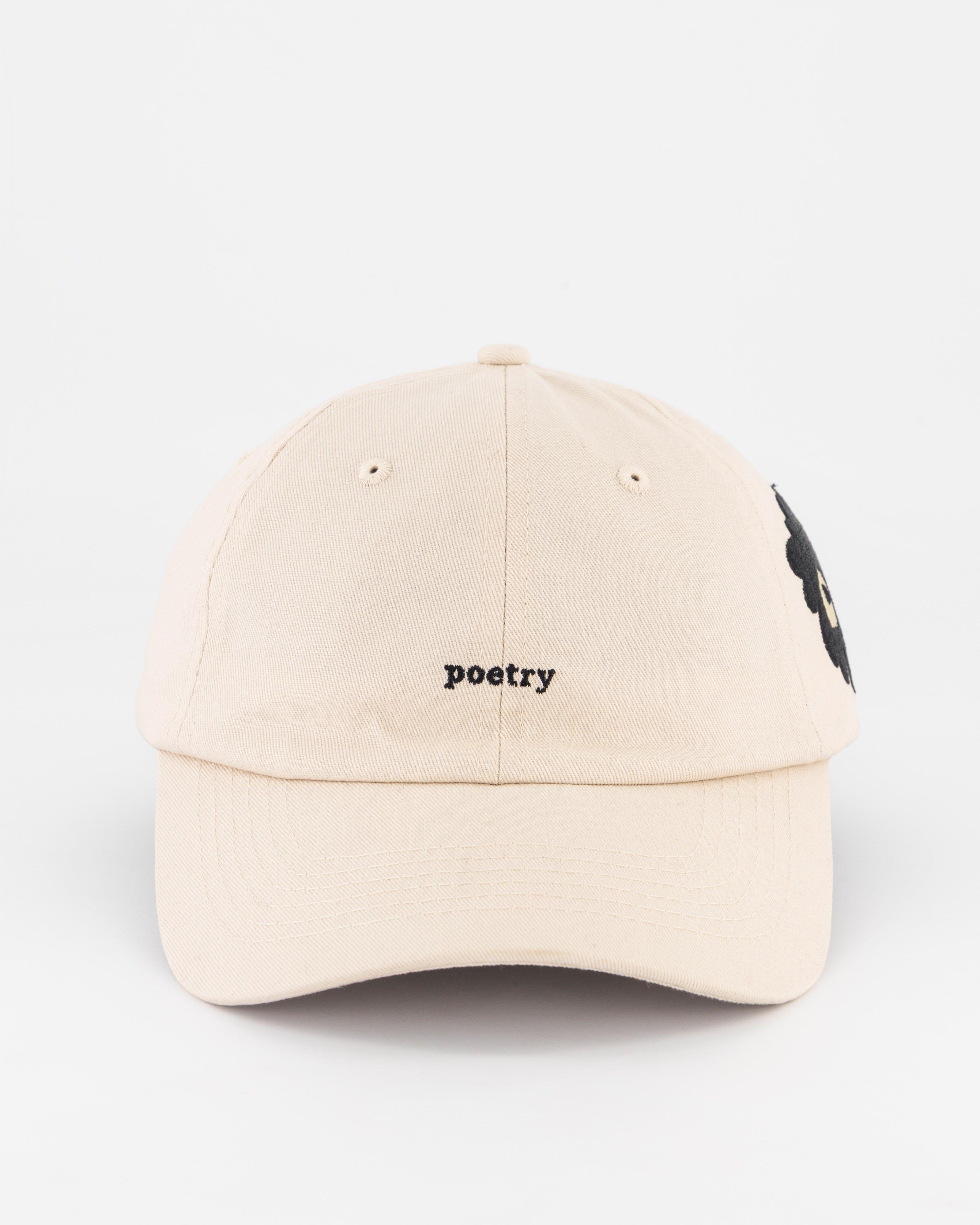 Nora Statement Embroidered Peak Cap -  Milk