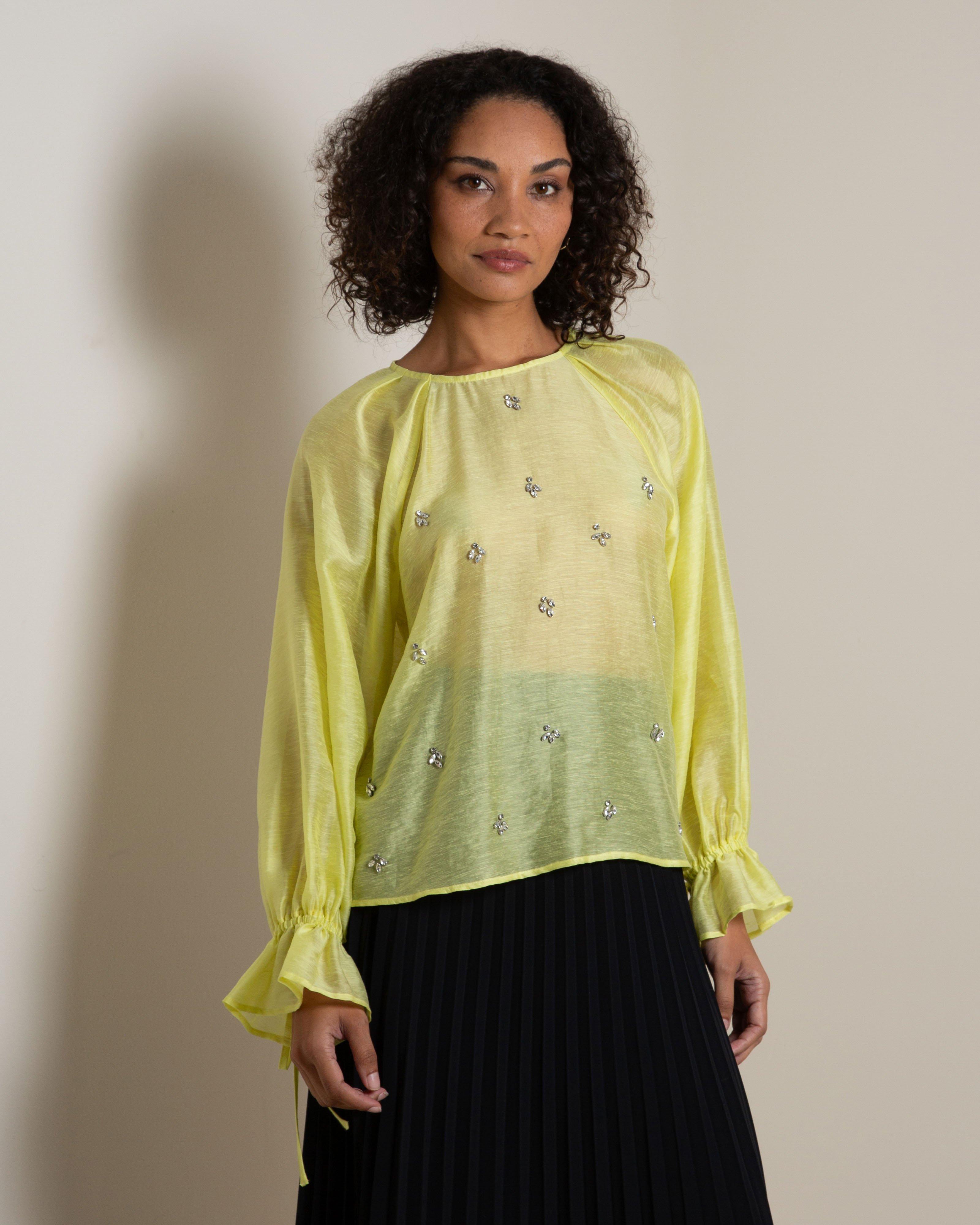 Ezra Embellished Blouse -  Yellow