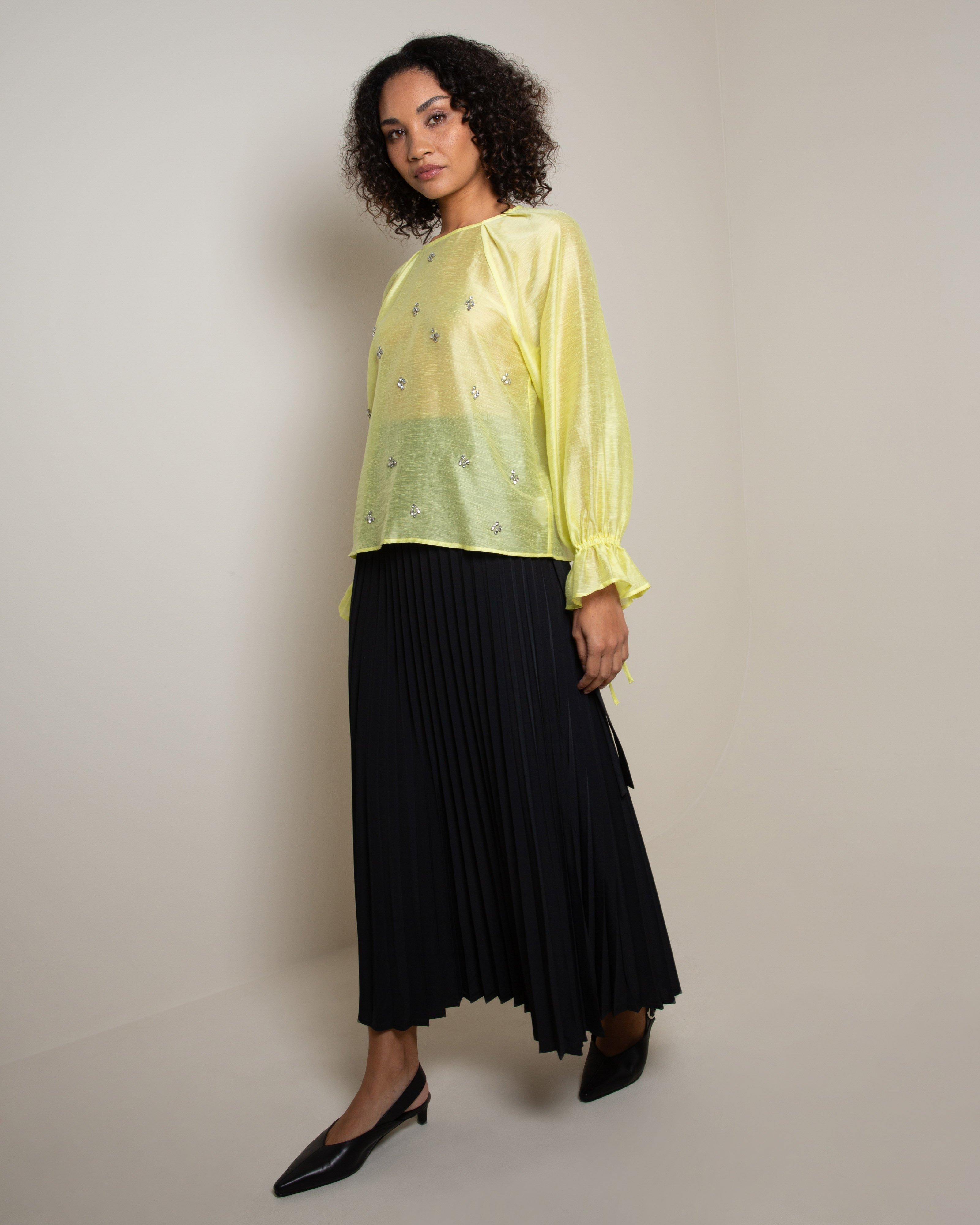  Ezra Embellished Blouse -  Yellow
