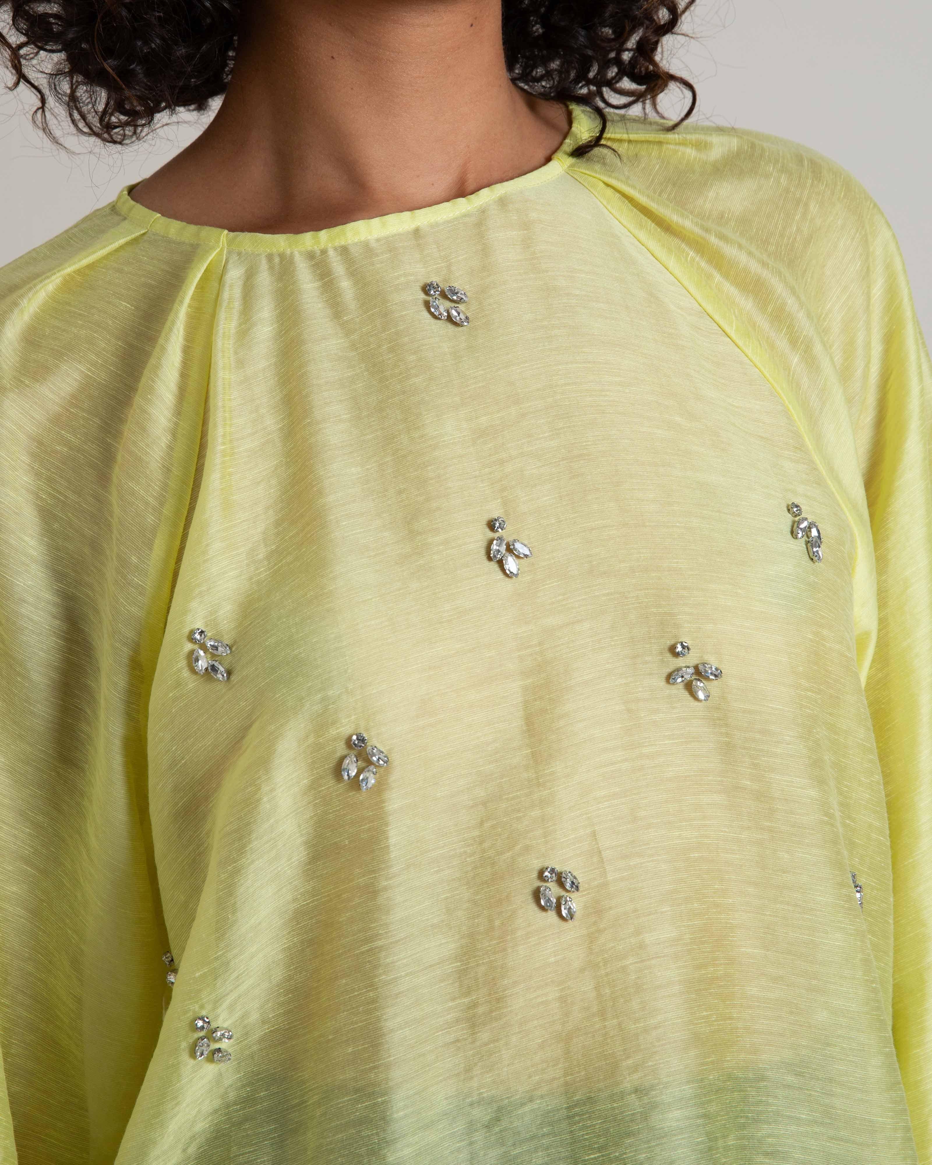  Ezra Embellished Blouse -  Yellow