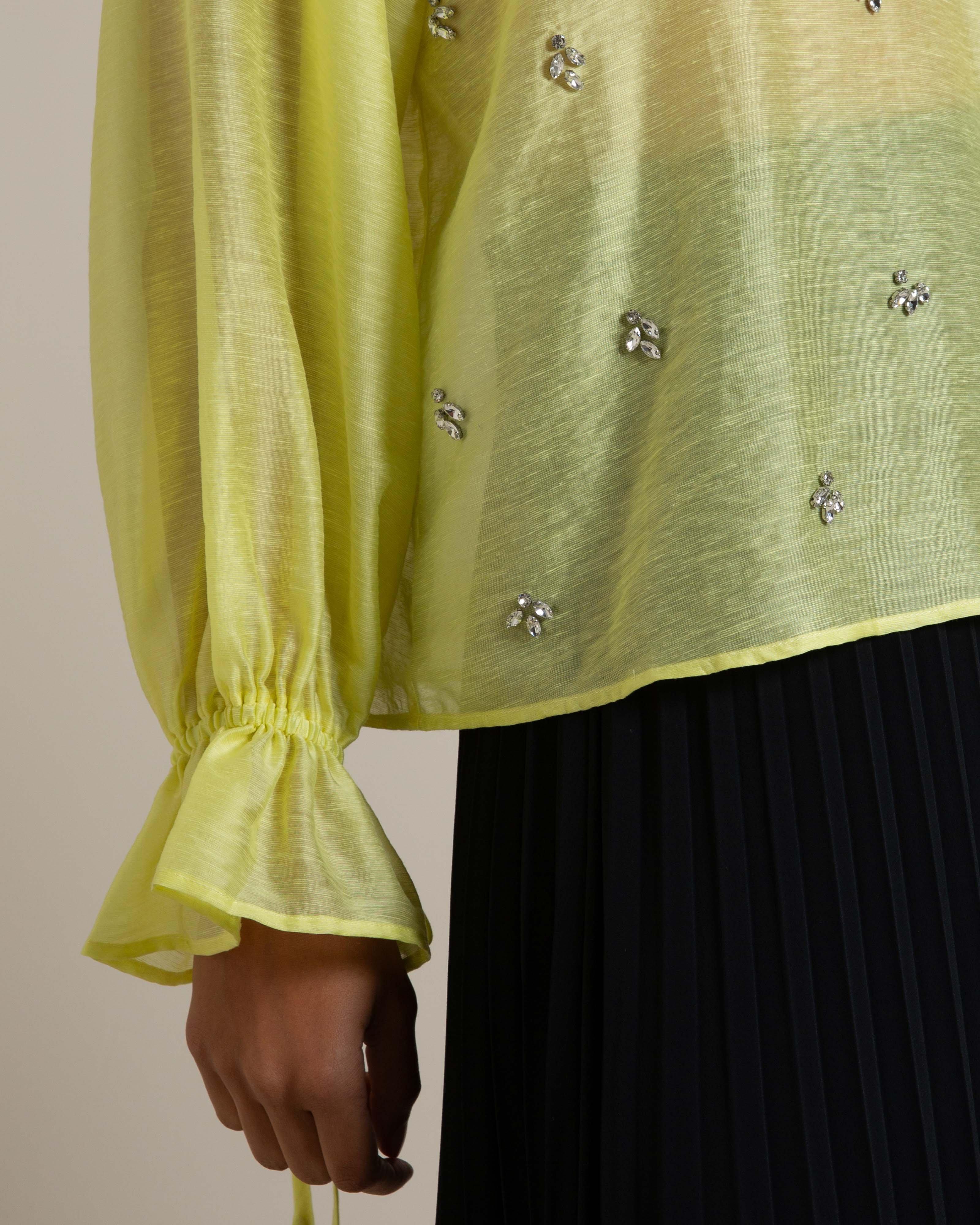  Ezra Embellished Blouse -  Yellow