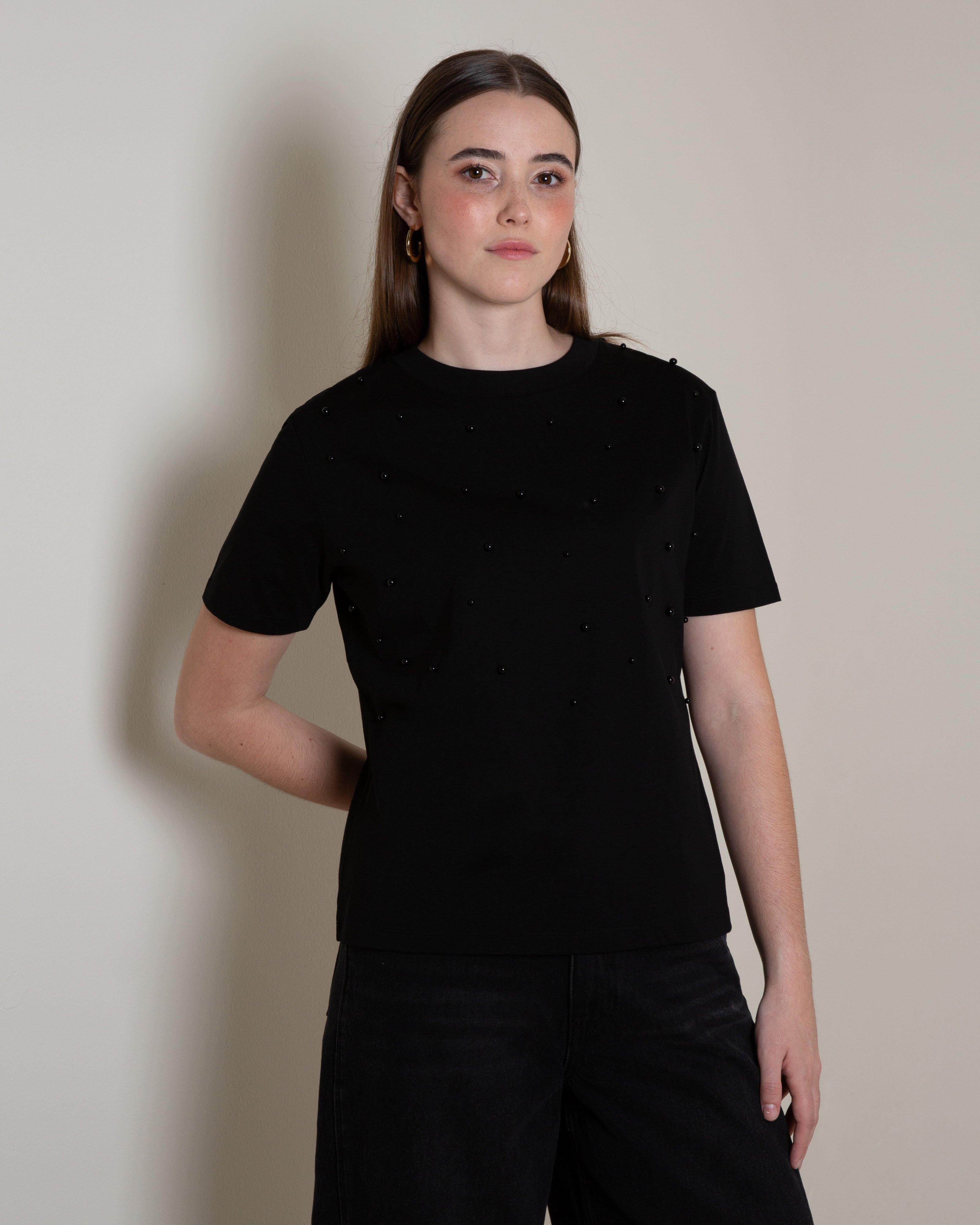 Dazie Pearl Tee -  Black