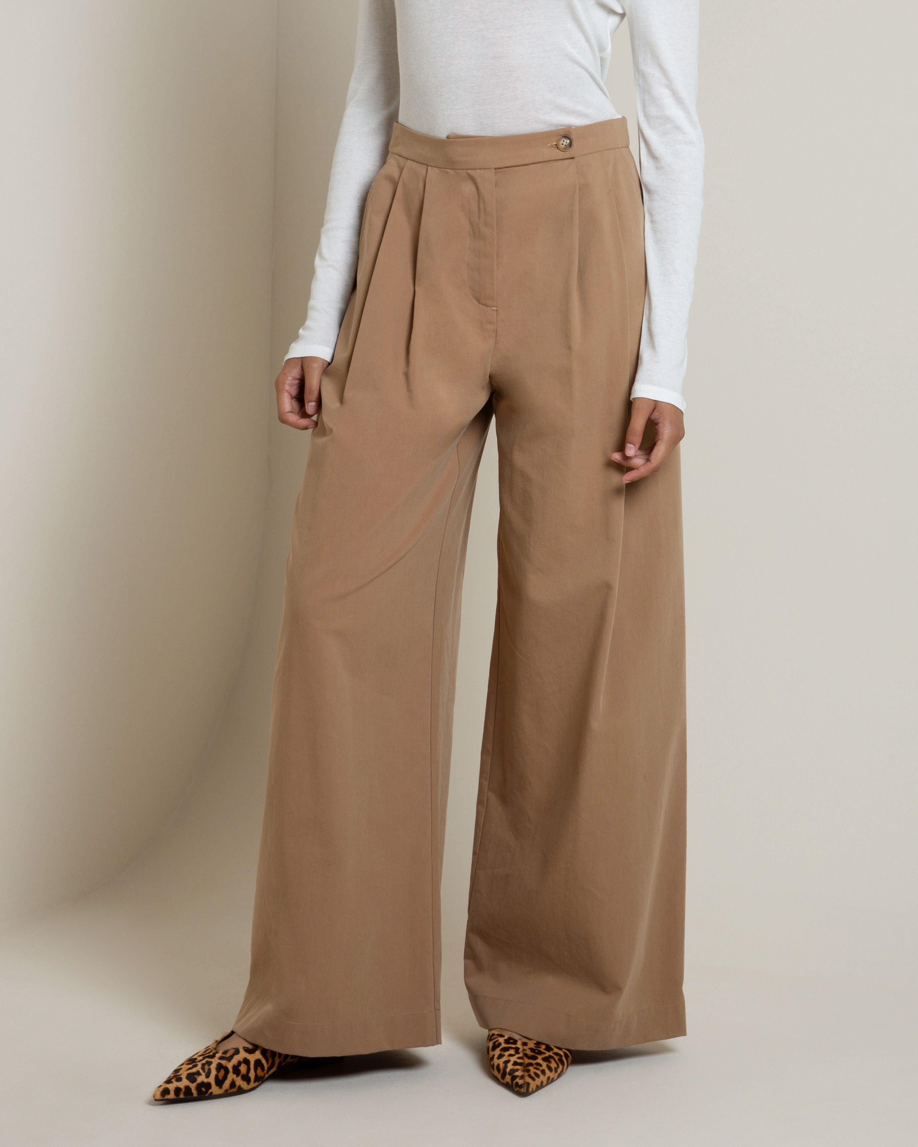 Alina Wide Leg Pant -  Brown