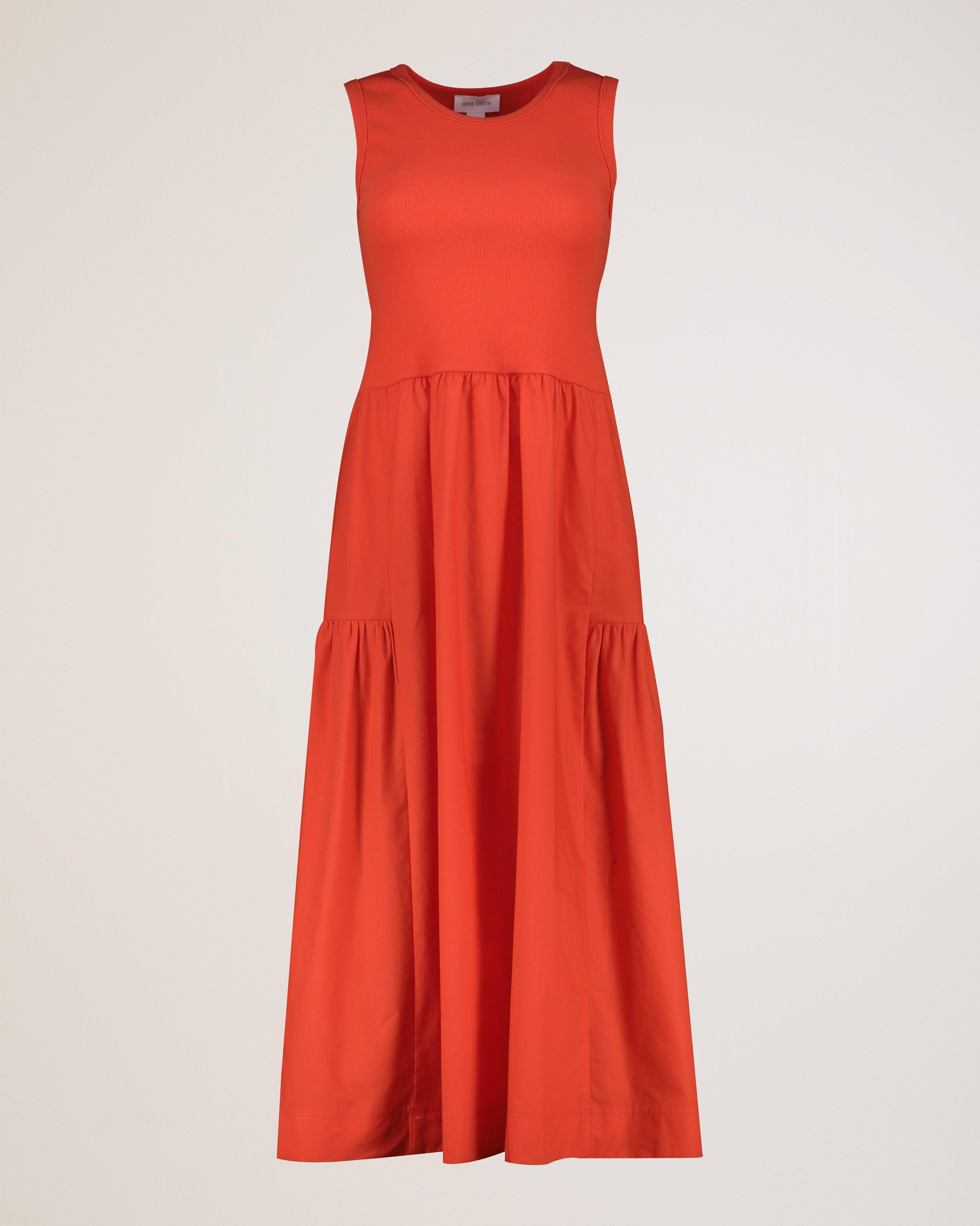 Rare Earth Women's Alba Mixed Media Dress -  Coral