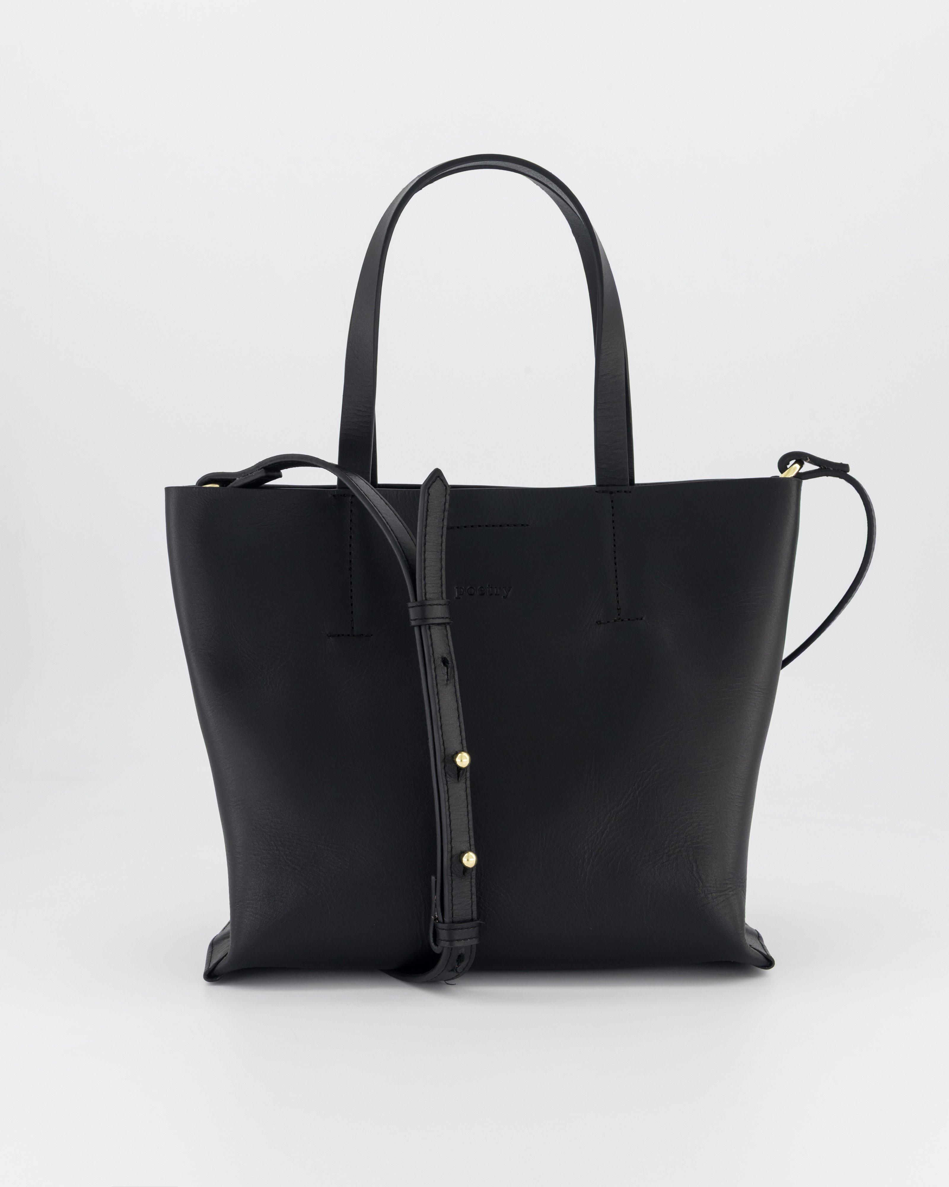Lou Luxe Leather Crossbody Bag -  Black