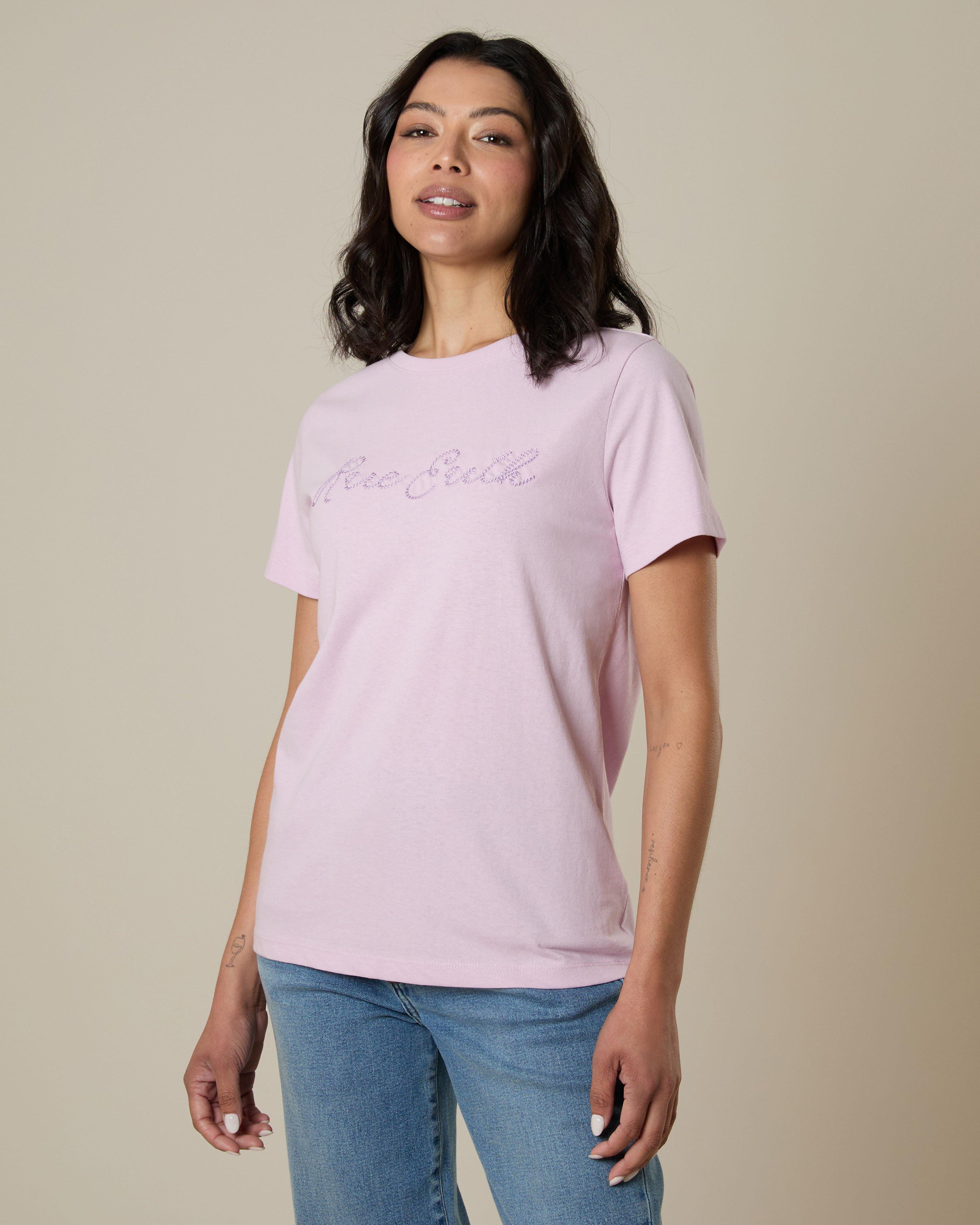 Rare Earth Women's Linn Branded Logo T-Shirt -  Lilac
