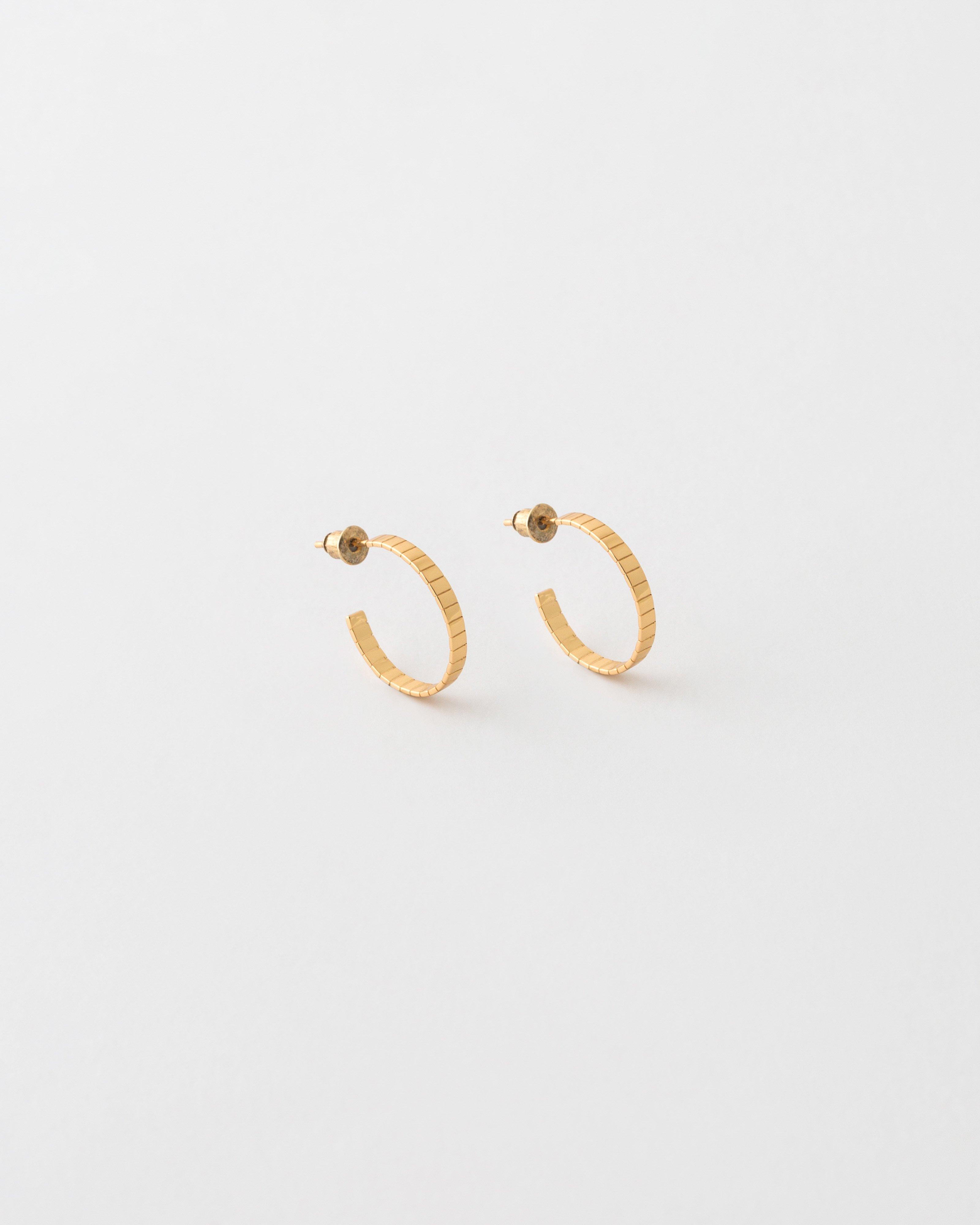 Sterling Silver 2cm Hoop Earrings -  Gold