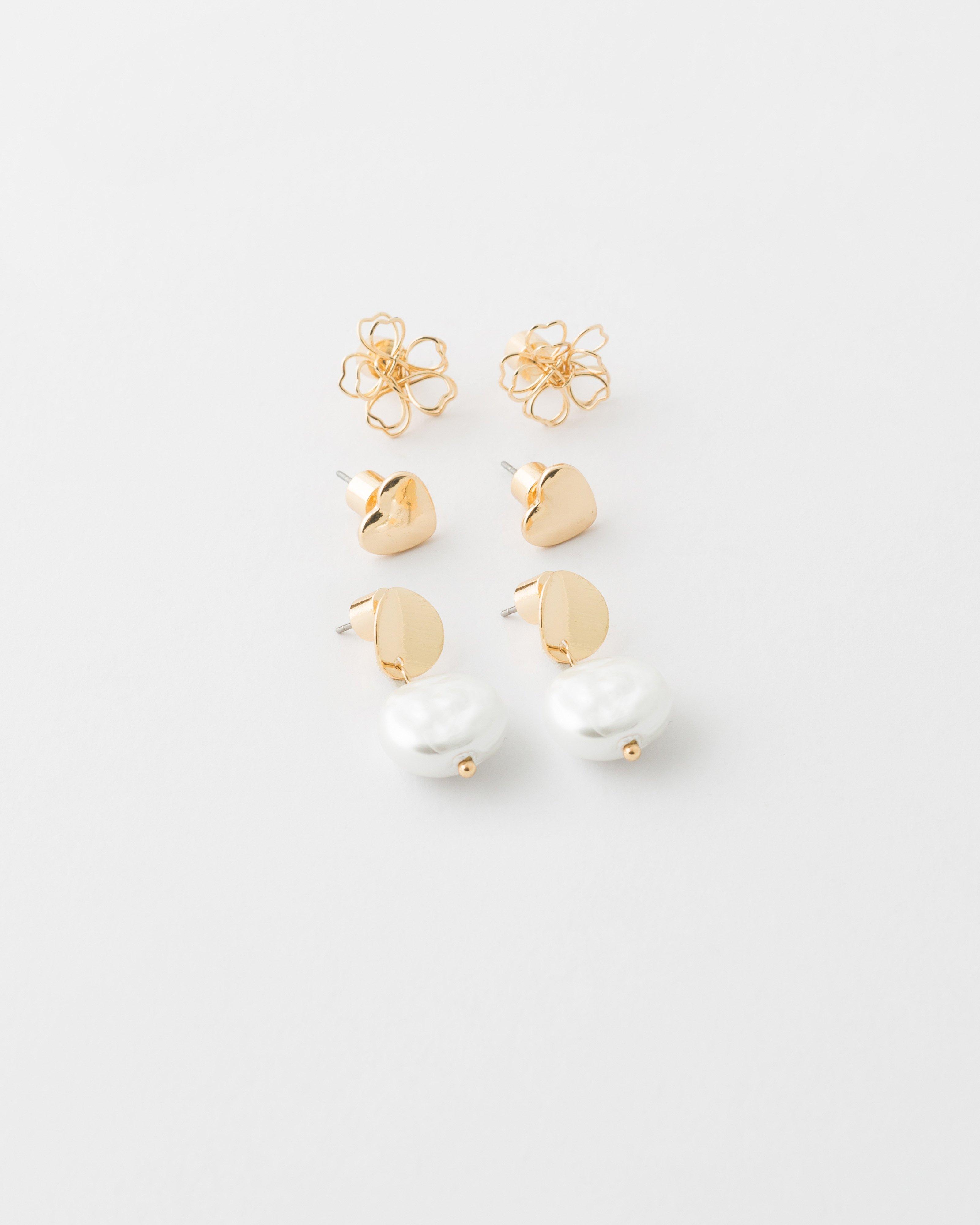 Hearts Earring Pack -  Gold