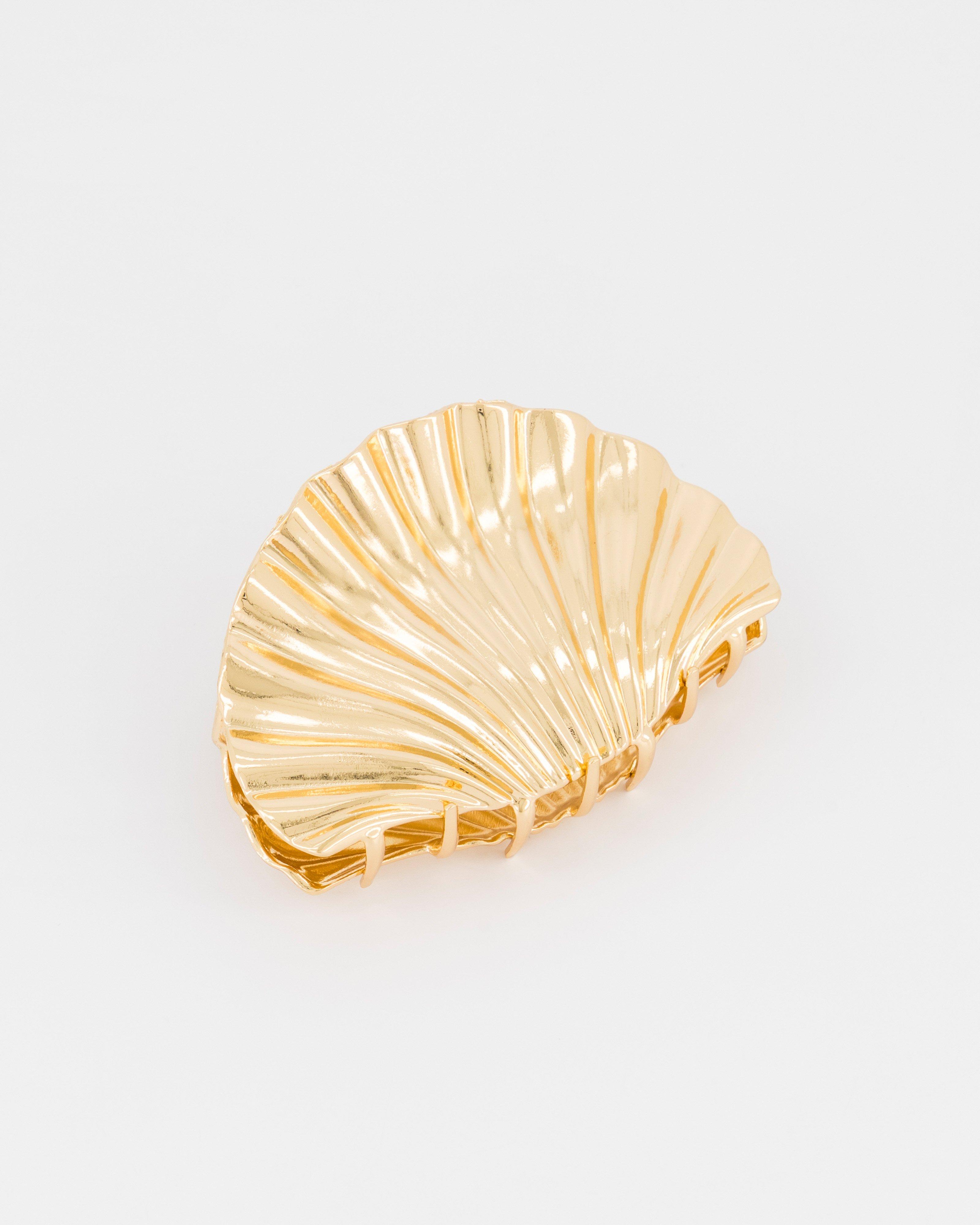 Shell Hair Clip -  Gold