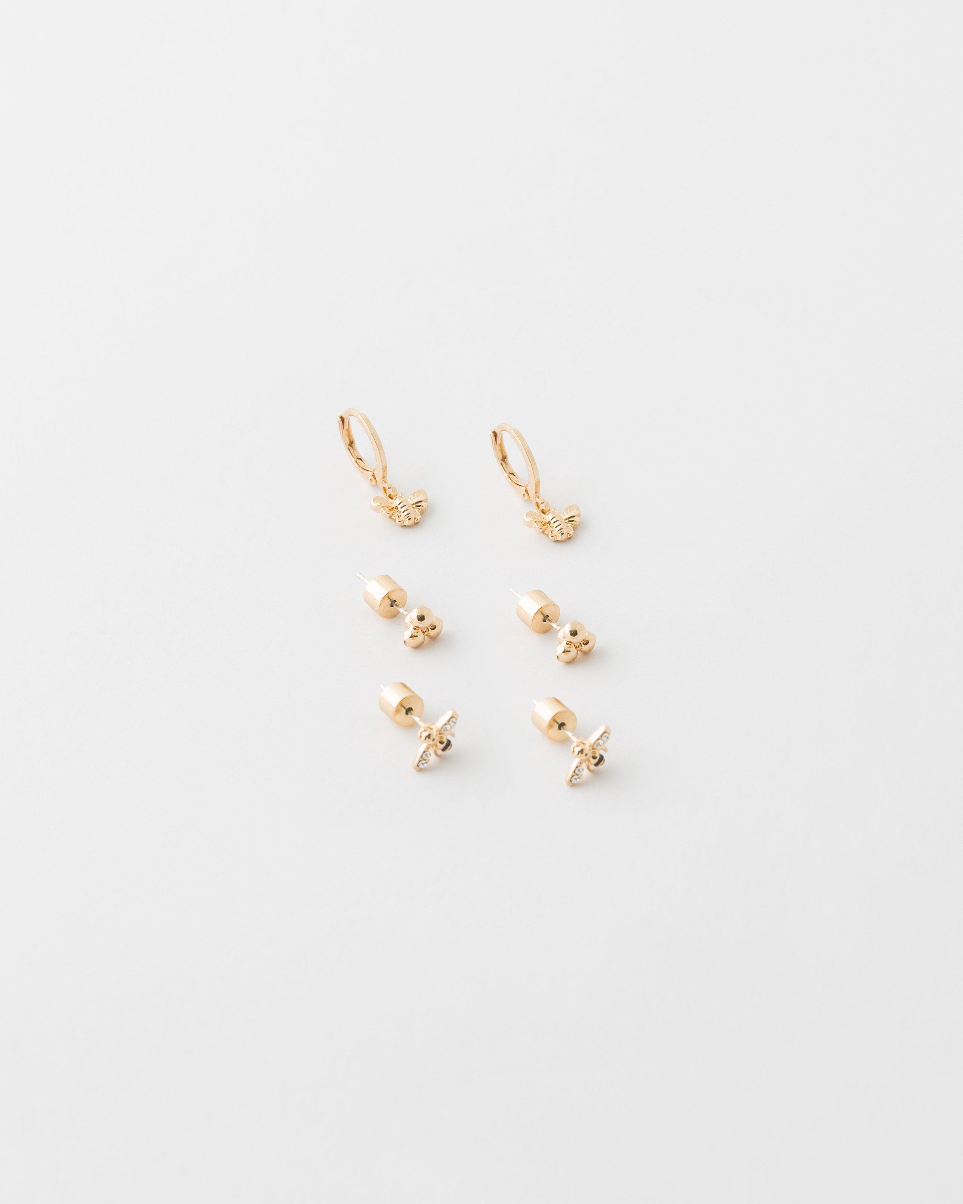 Honey Bee Earring Pack -  Gold