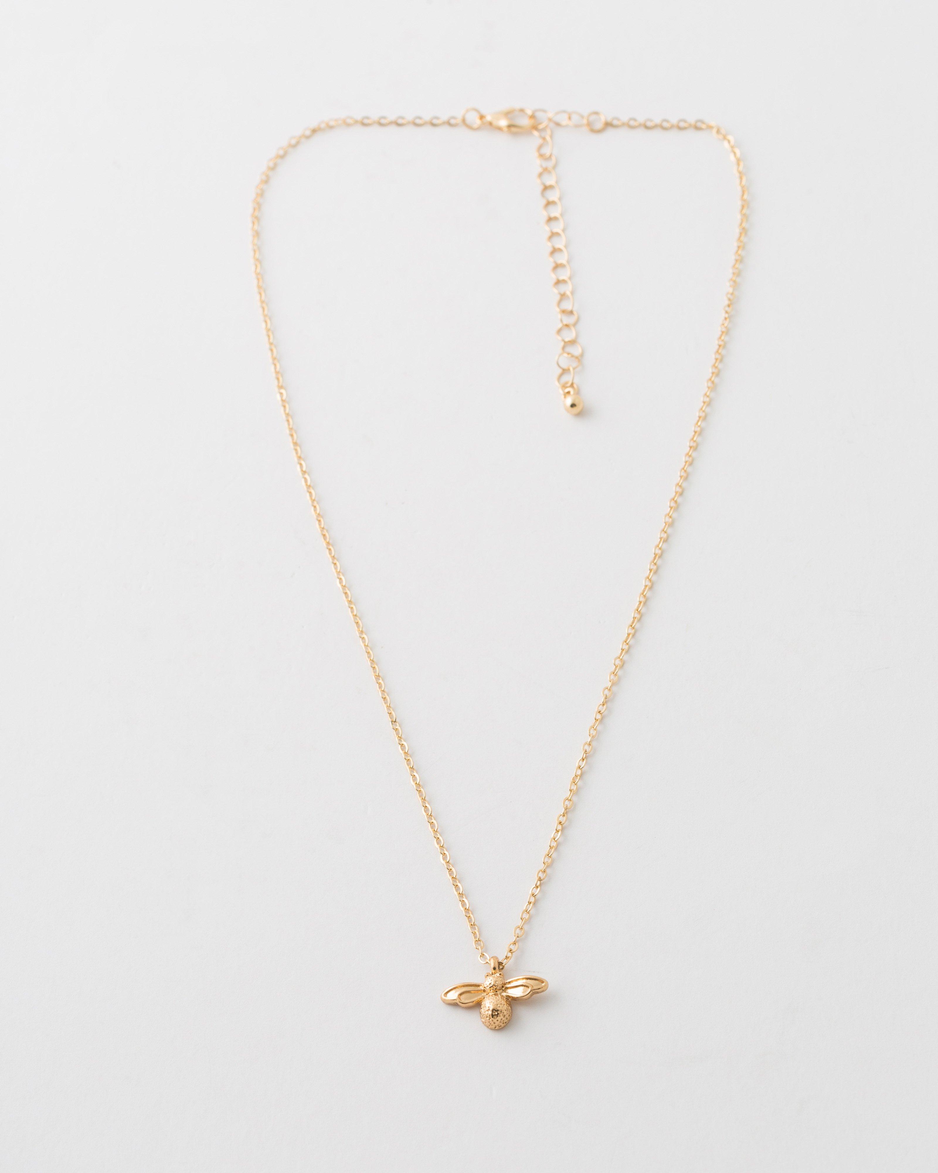 Honey Bee Necklace -  Gold