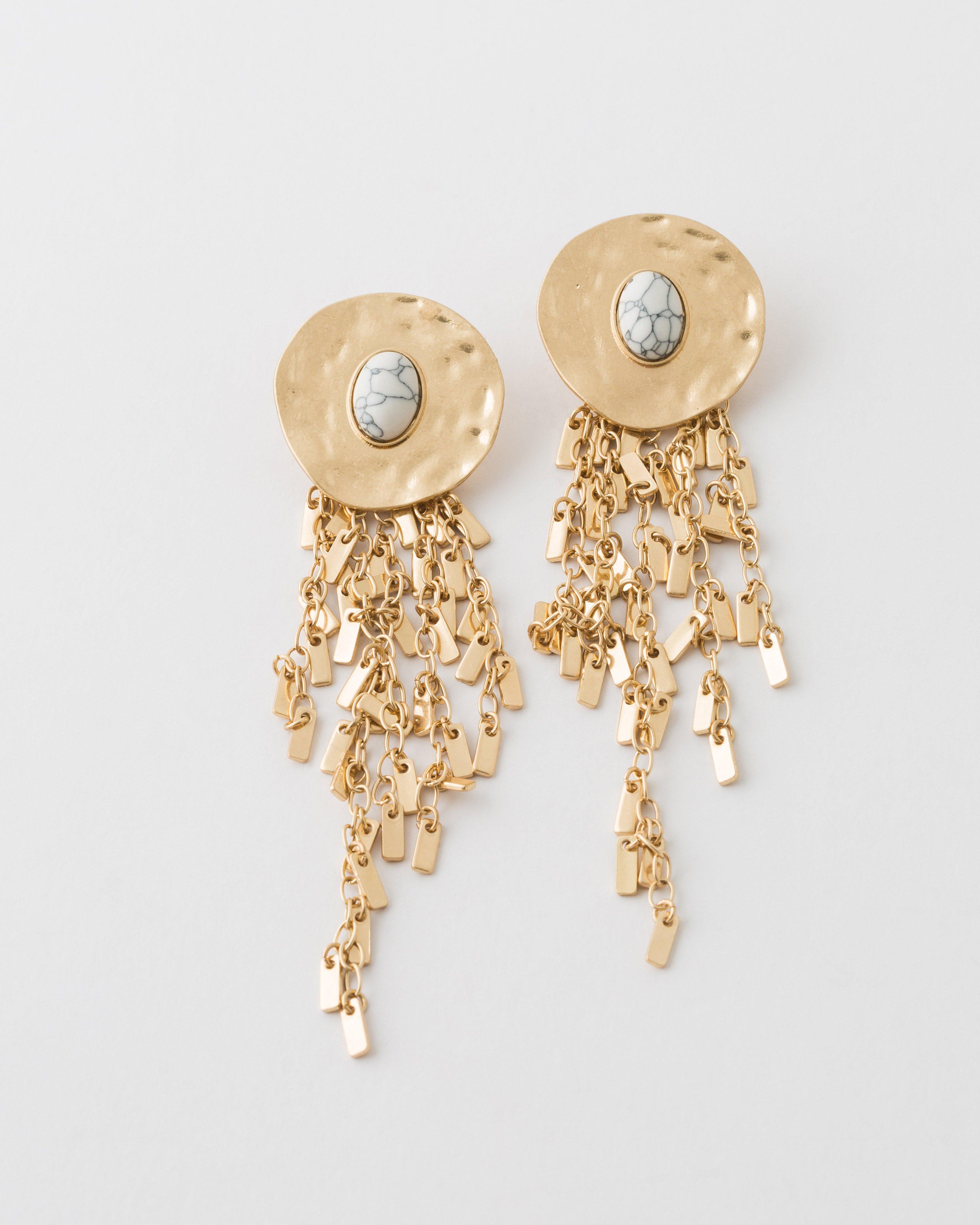 Hammered Metal Earrings -  Gold