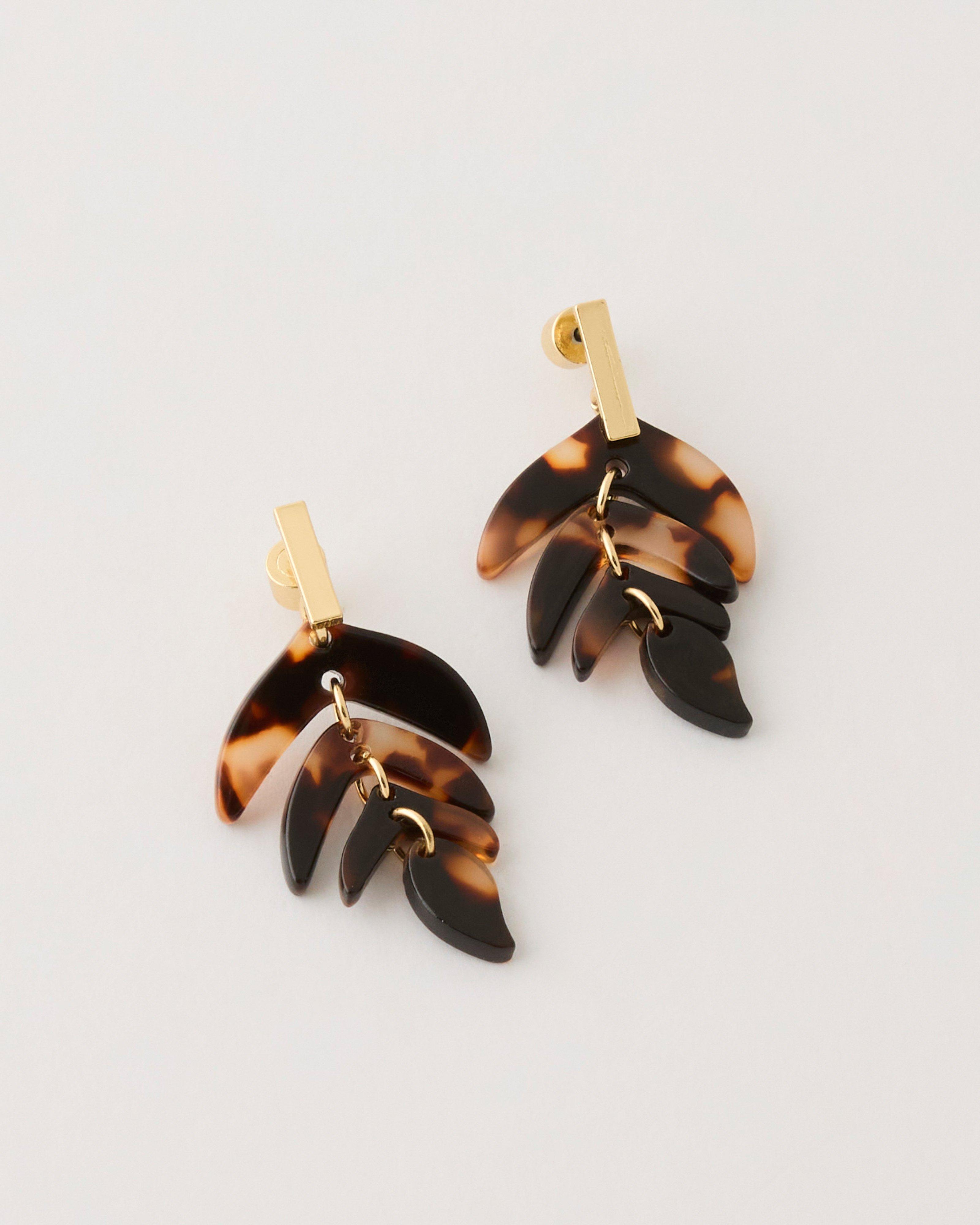 Resin Earrings -  Brown