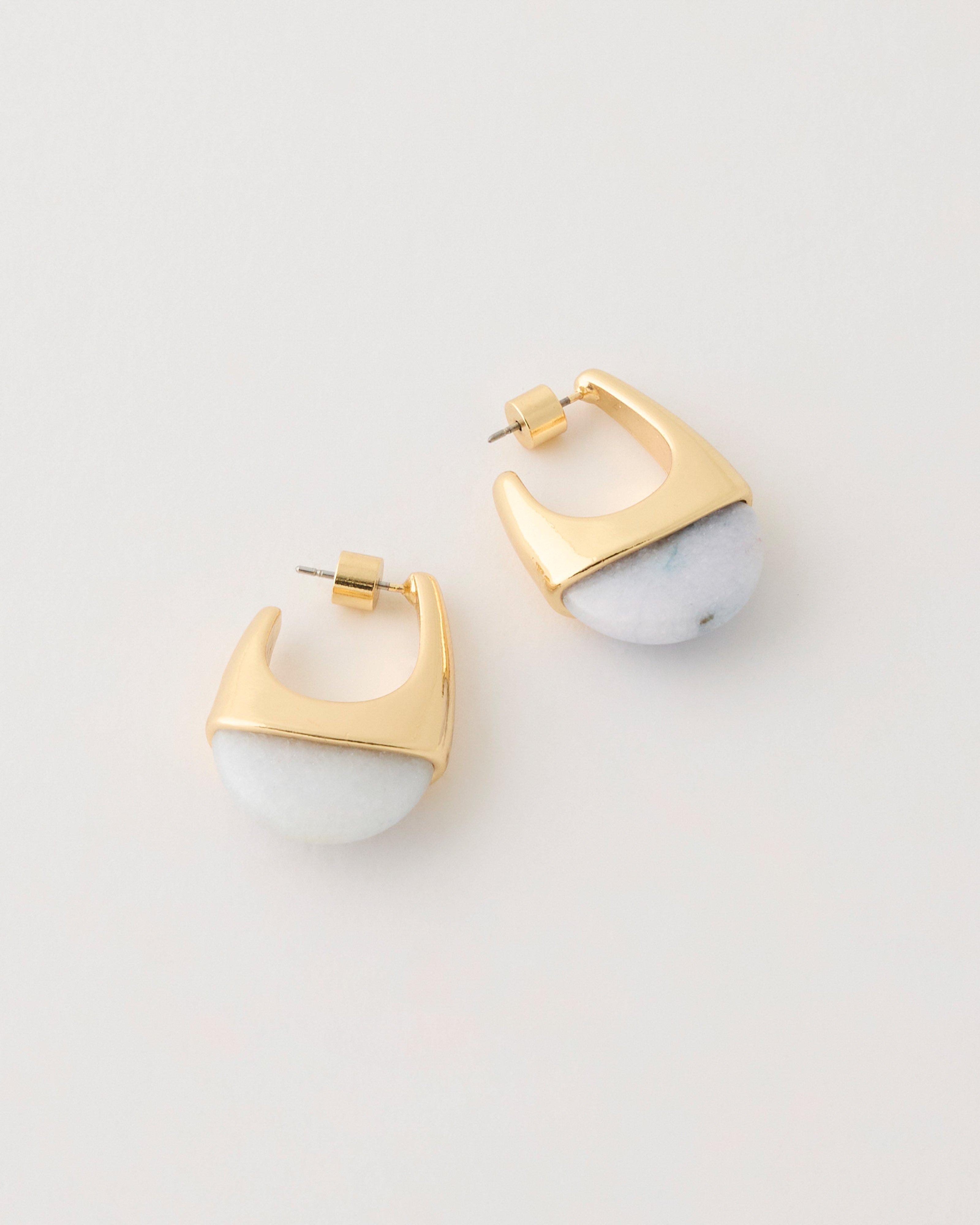 Stone Drop Earrings -  Blue