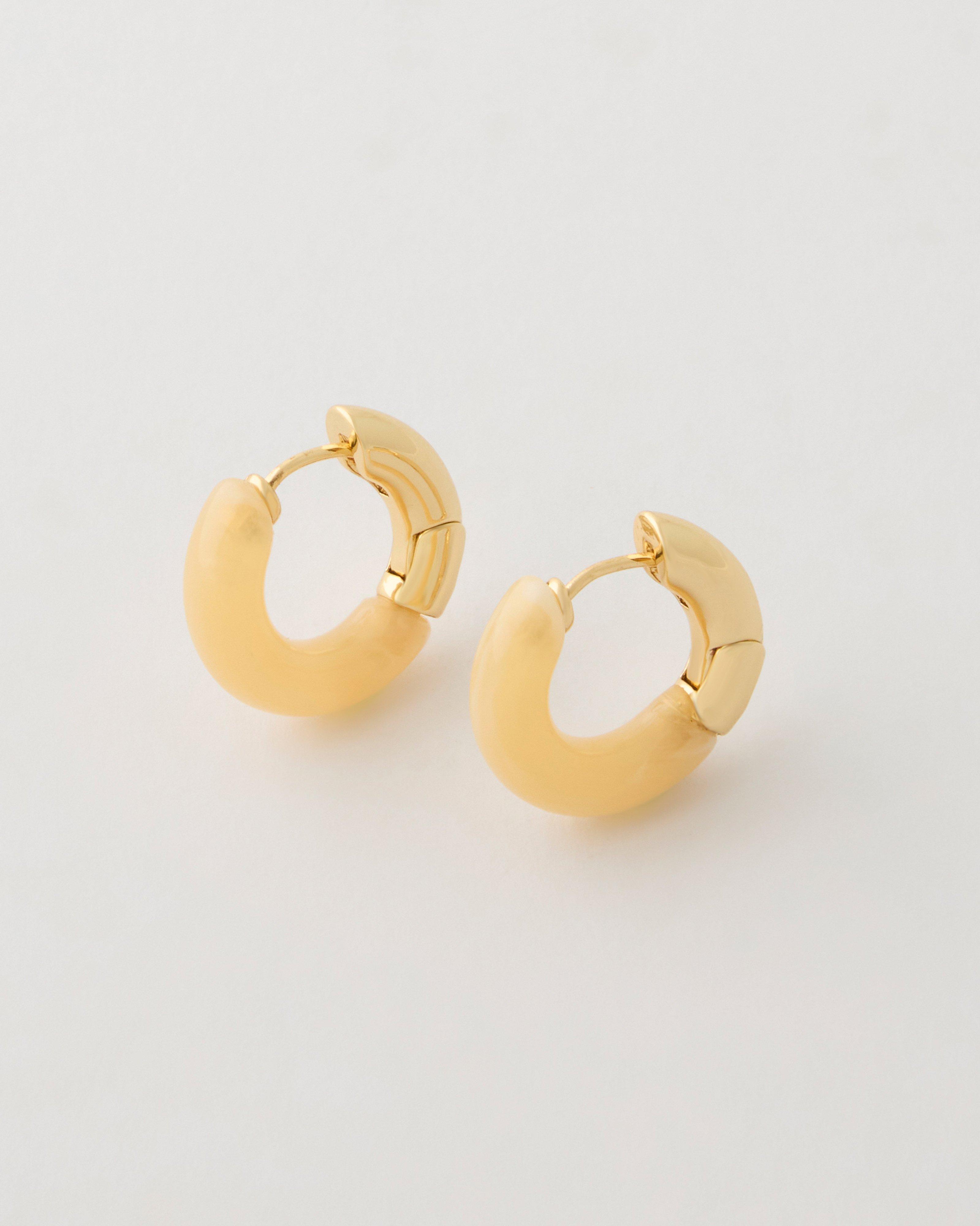 Resin Small Hoops -  White