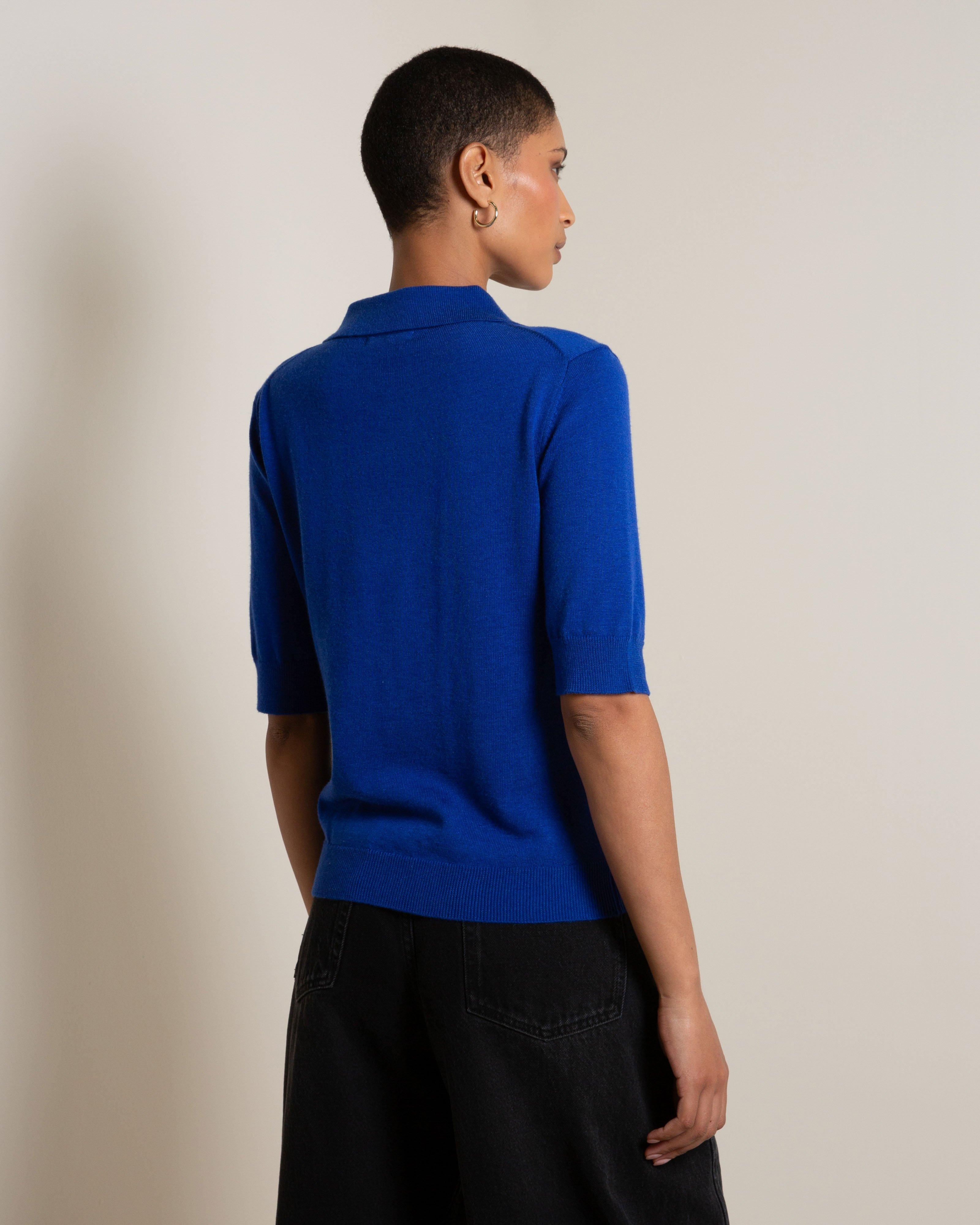 ARGUE　French Antique Border Pullover ブルー Joan Cropped Knitwear Cardigan - Poetry Clothing Store