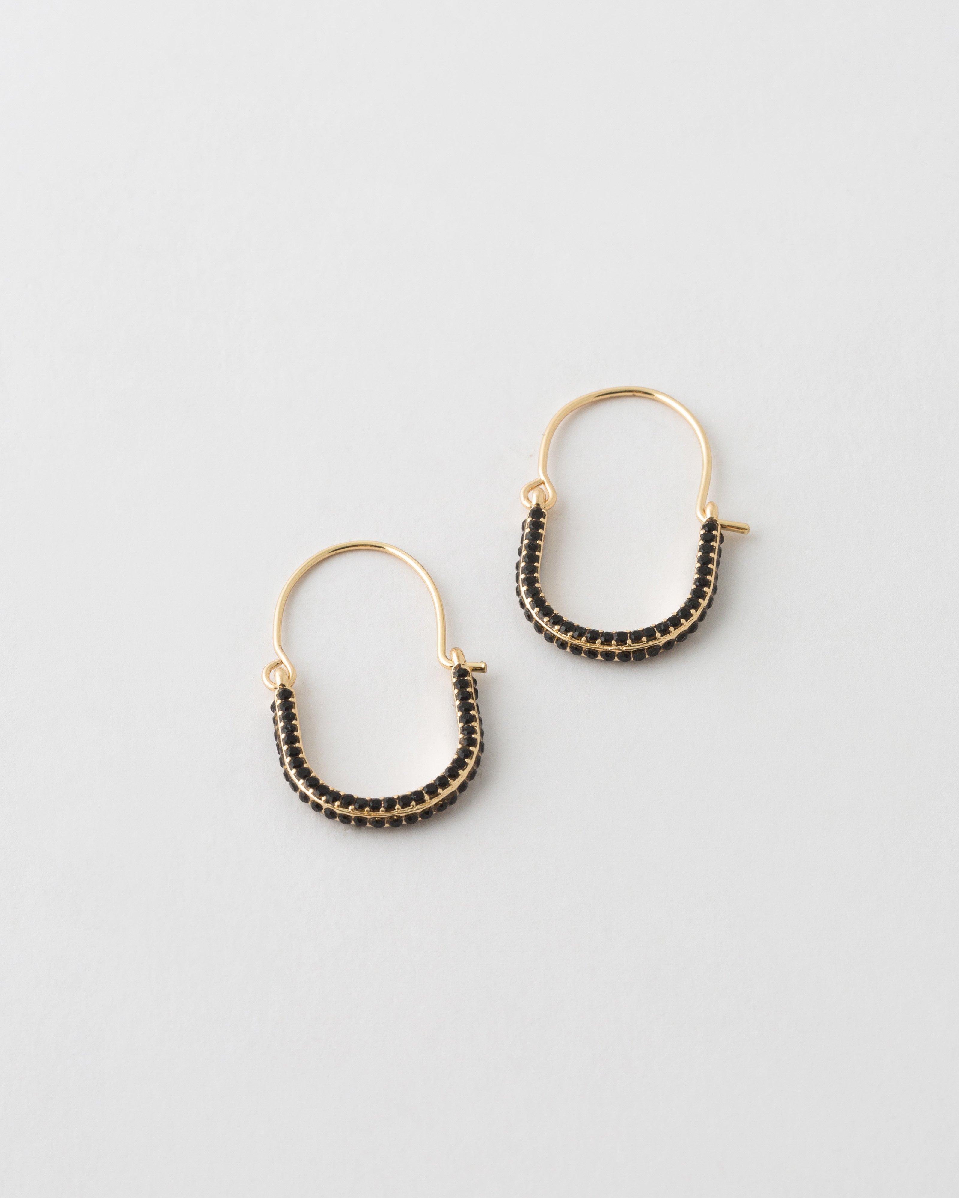 Horseshoe Earring -  Black