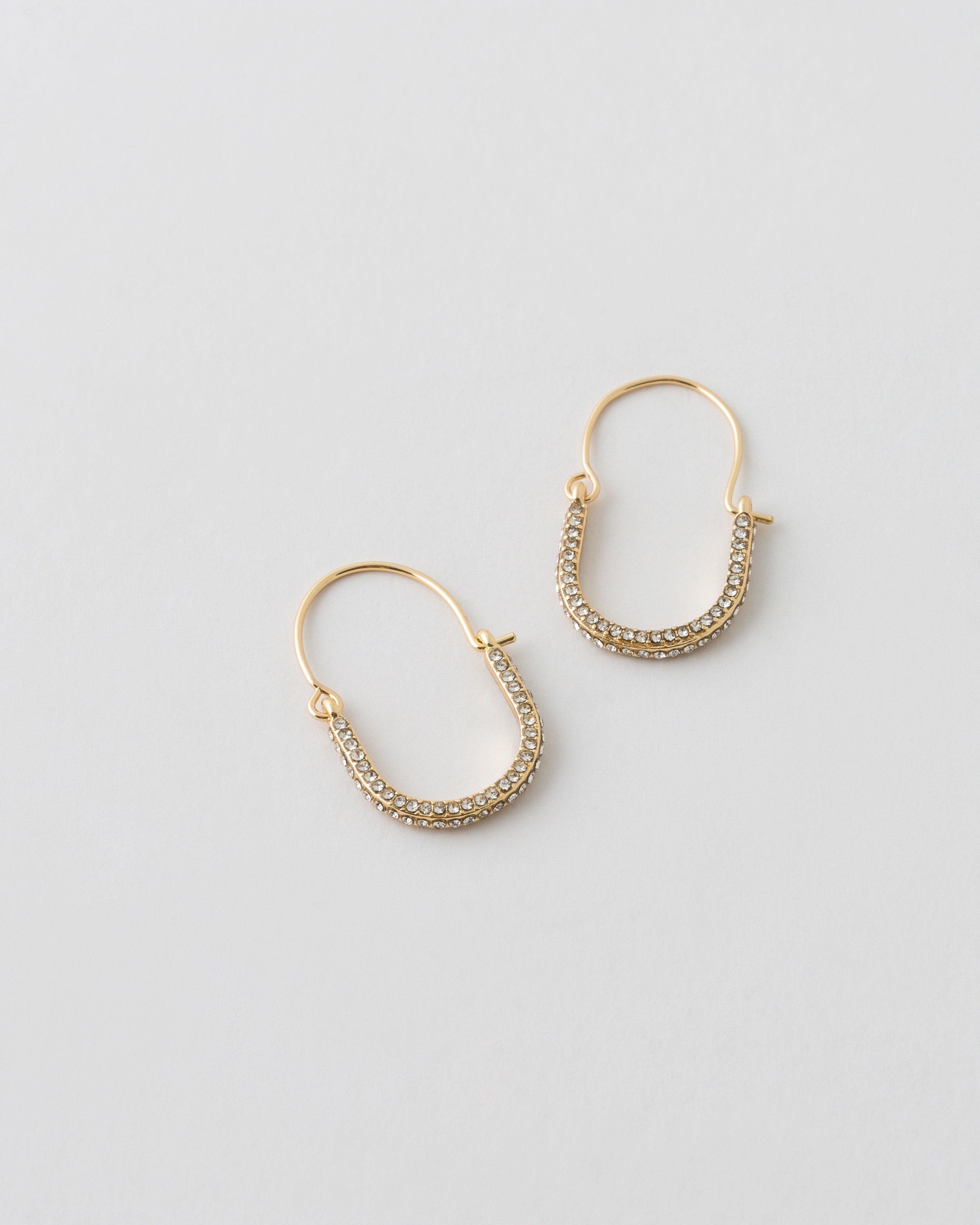 Horseshoe Earring -  White