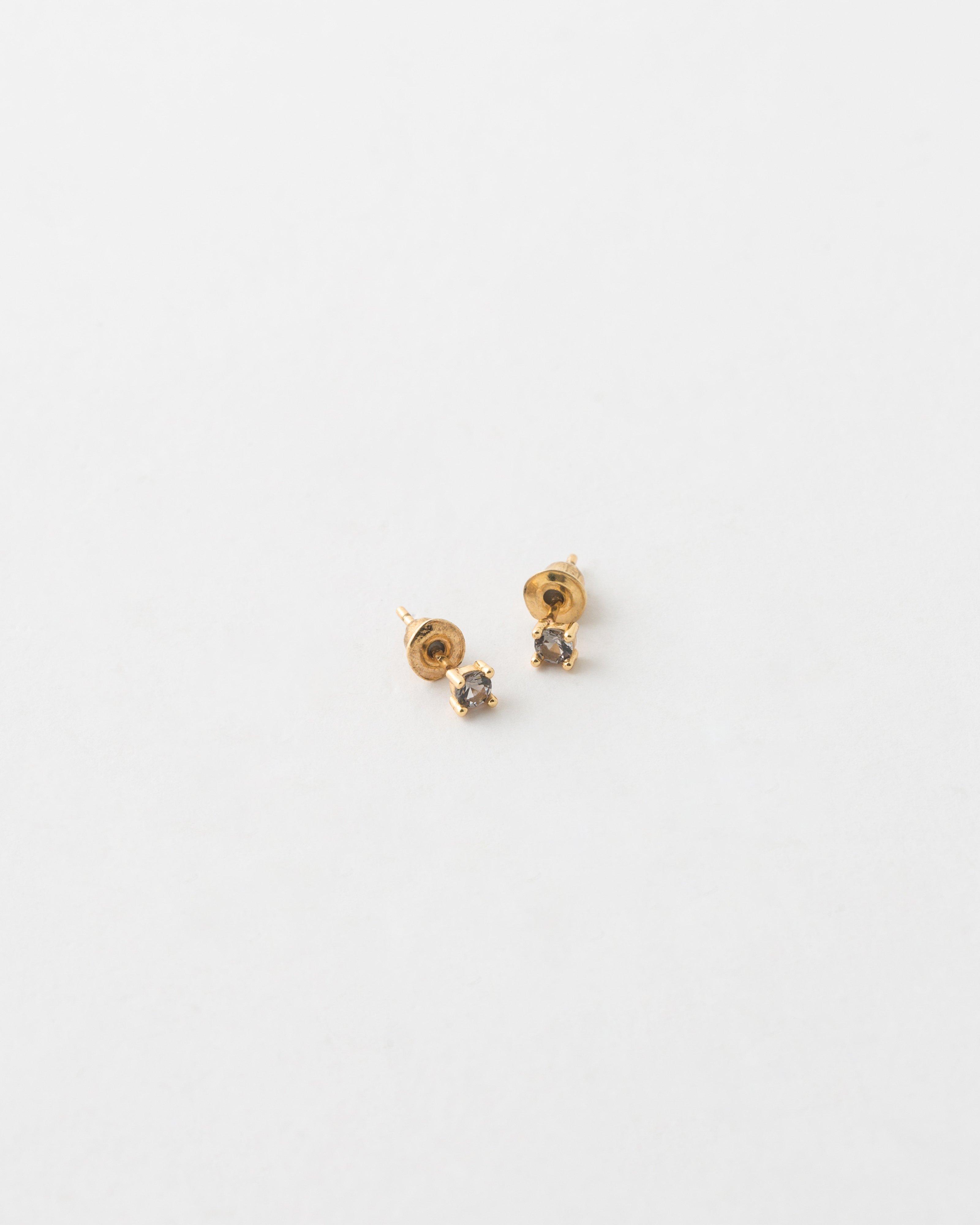 Sterling Silver Stud Earrings -  Black