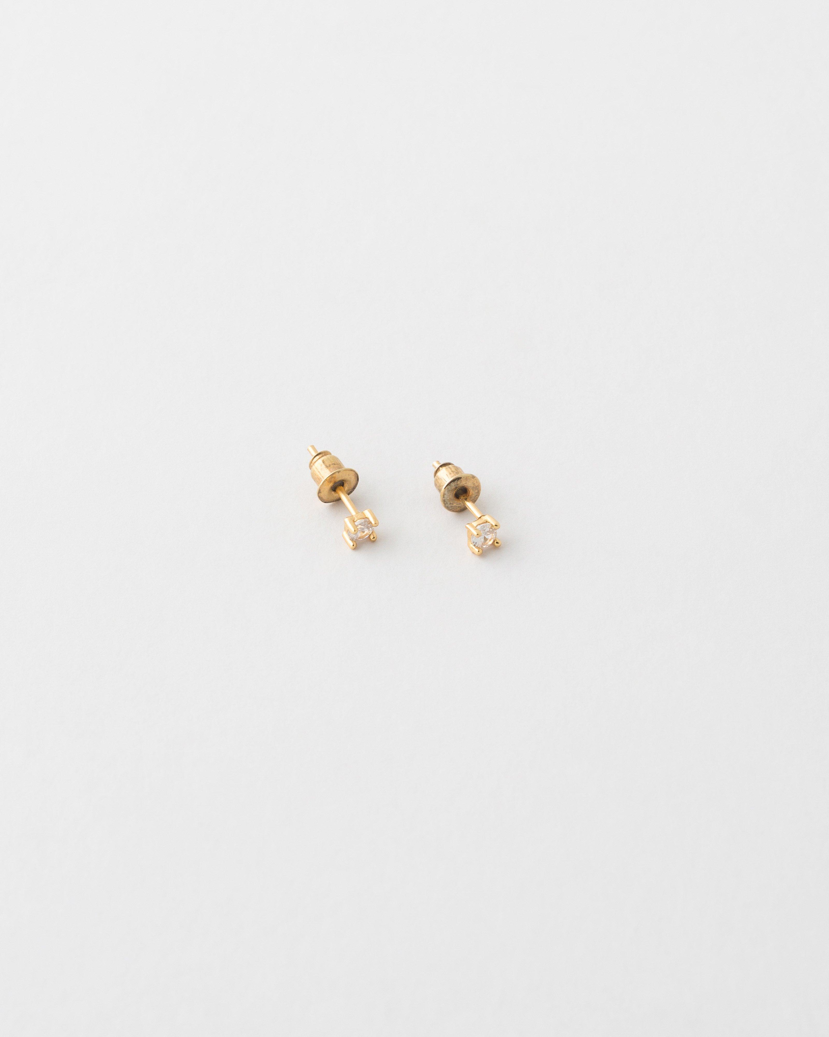 Sterling Silver Stud Earrings -  White