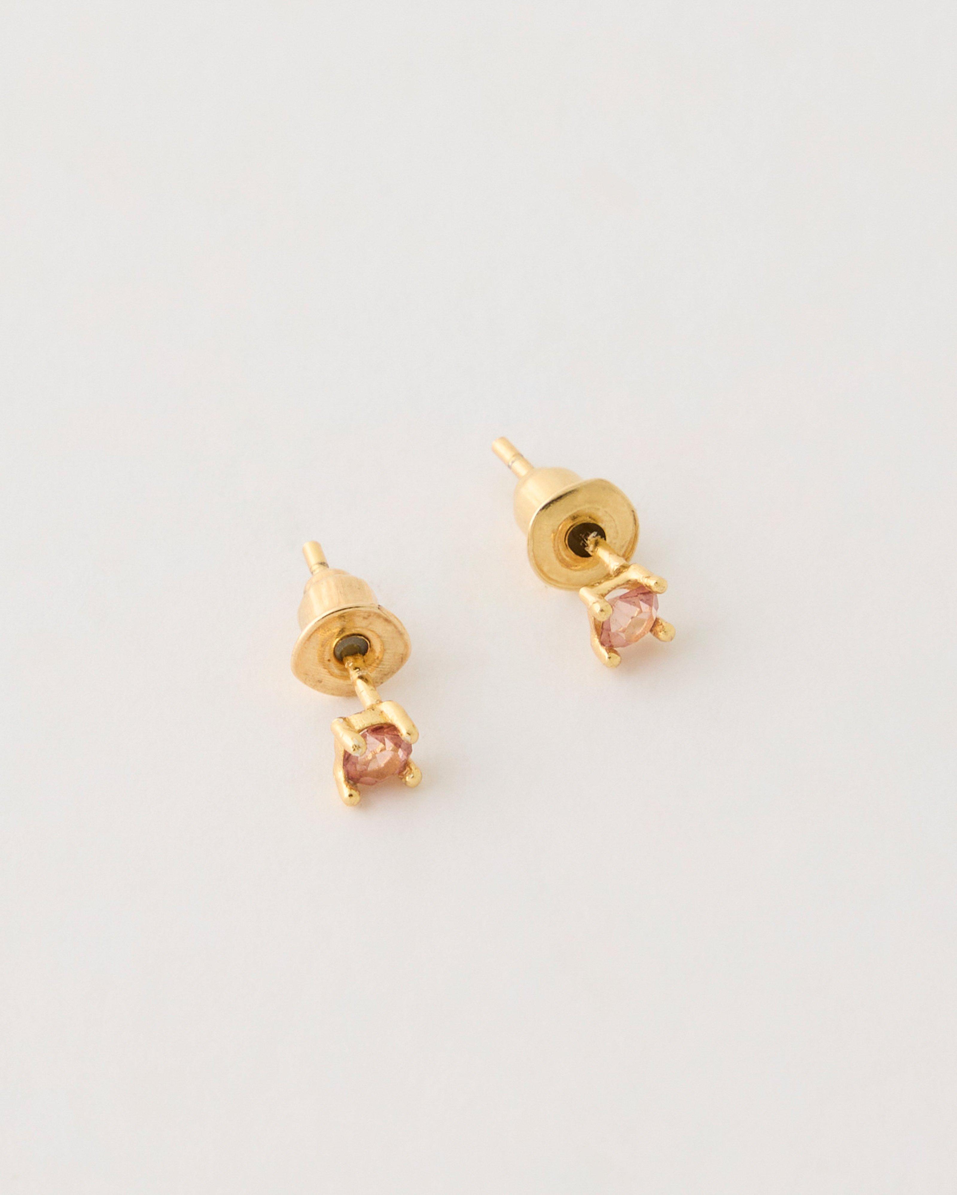 Sterling Silver Stud Earrings -  Dusty Pink