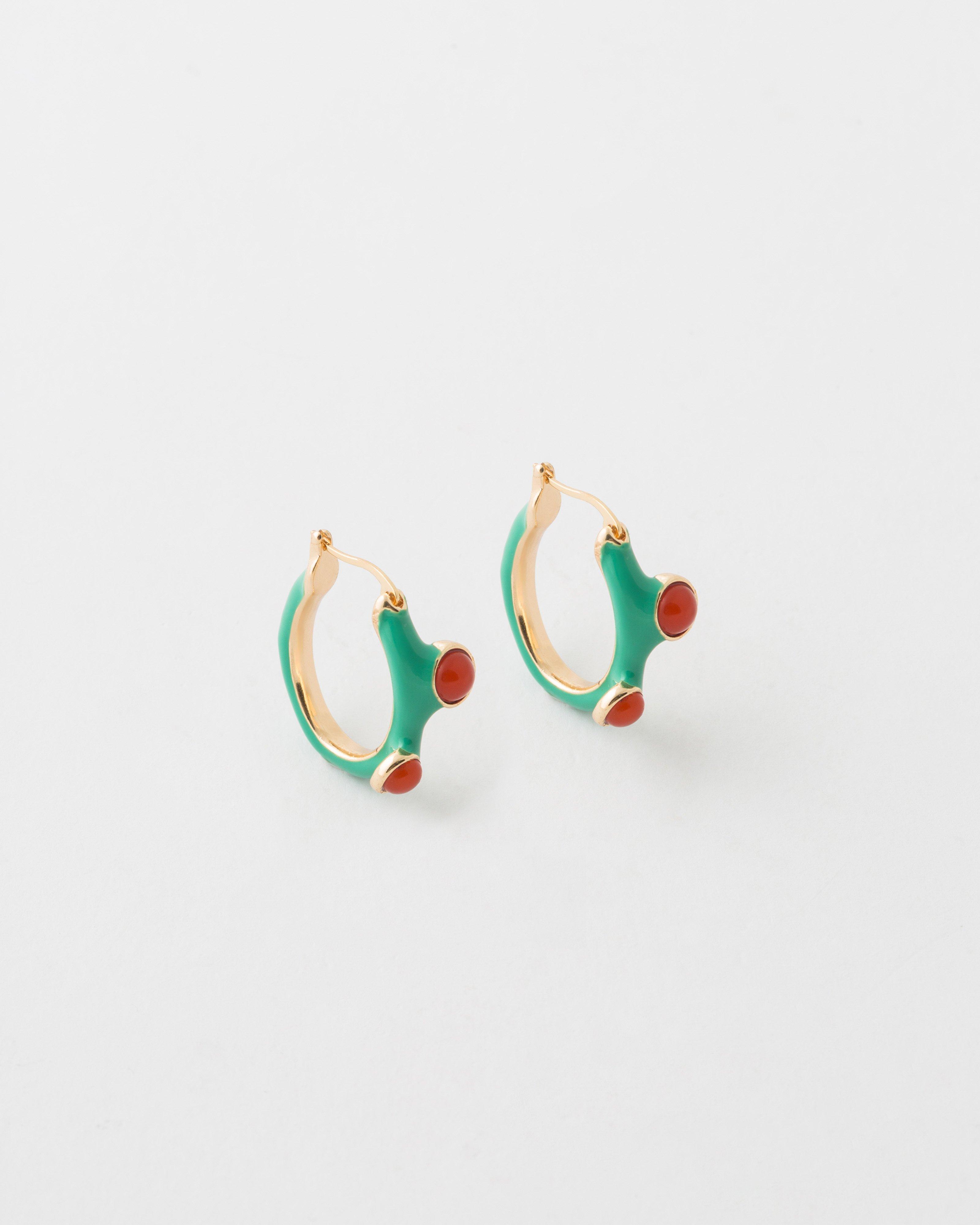 Abstract Pastel Hoop Earrings  -  Blue