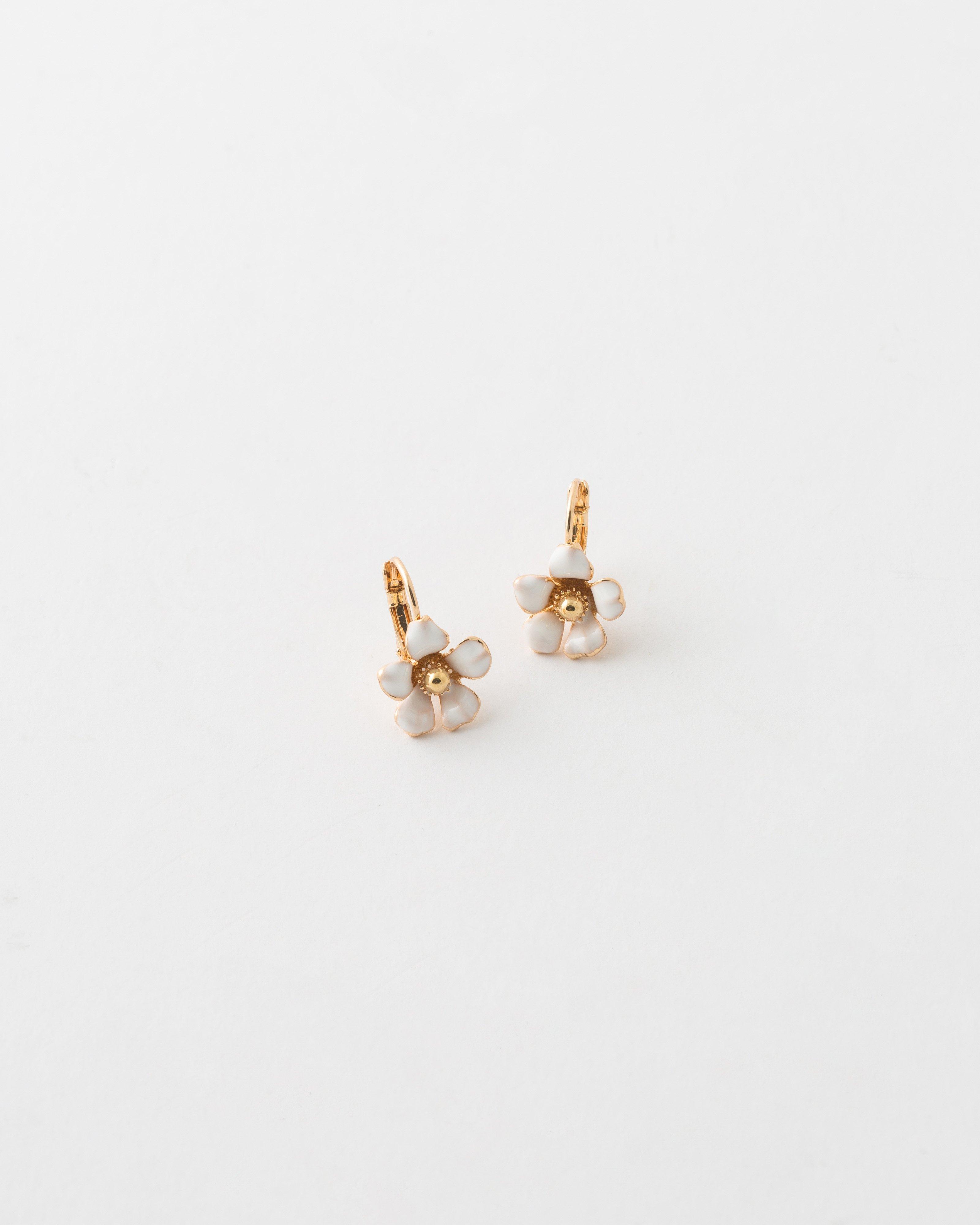 Flower Earrings -  Red