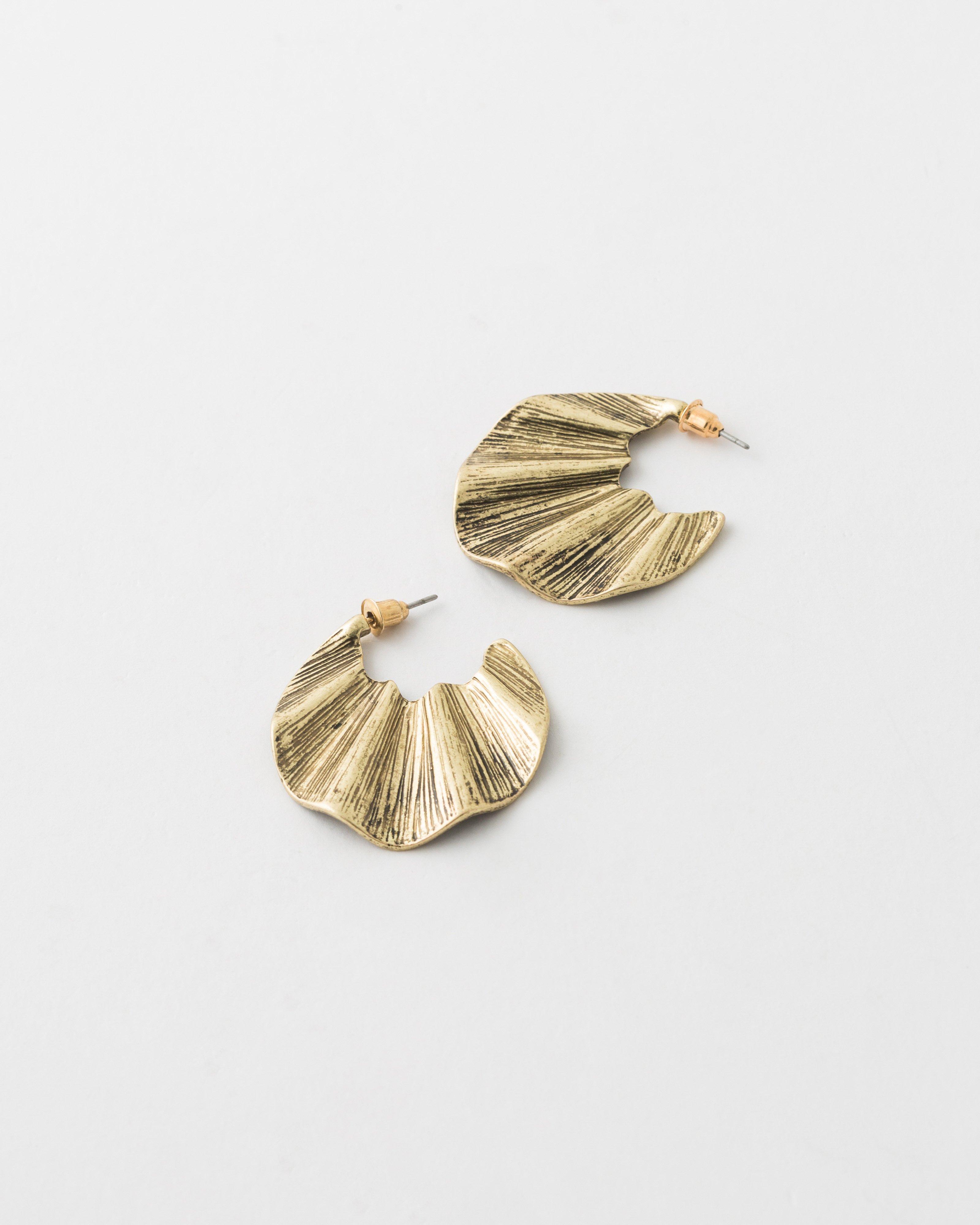 Gold Twirl Earrings -  Gold
