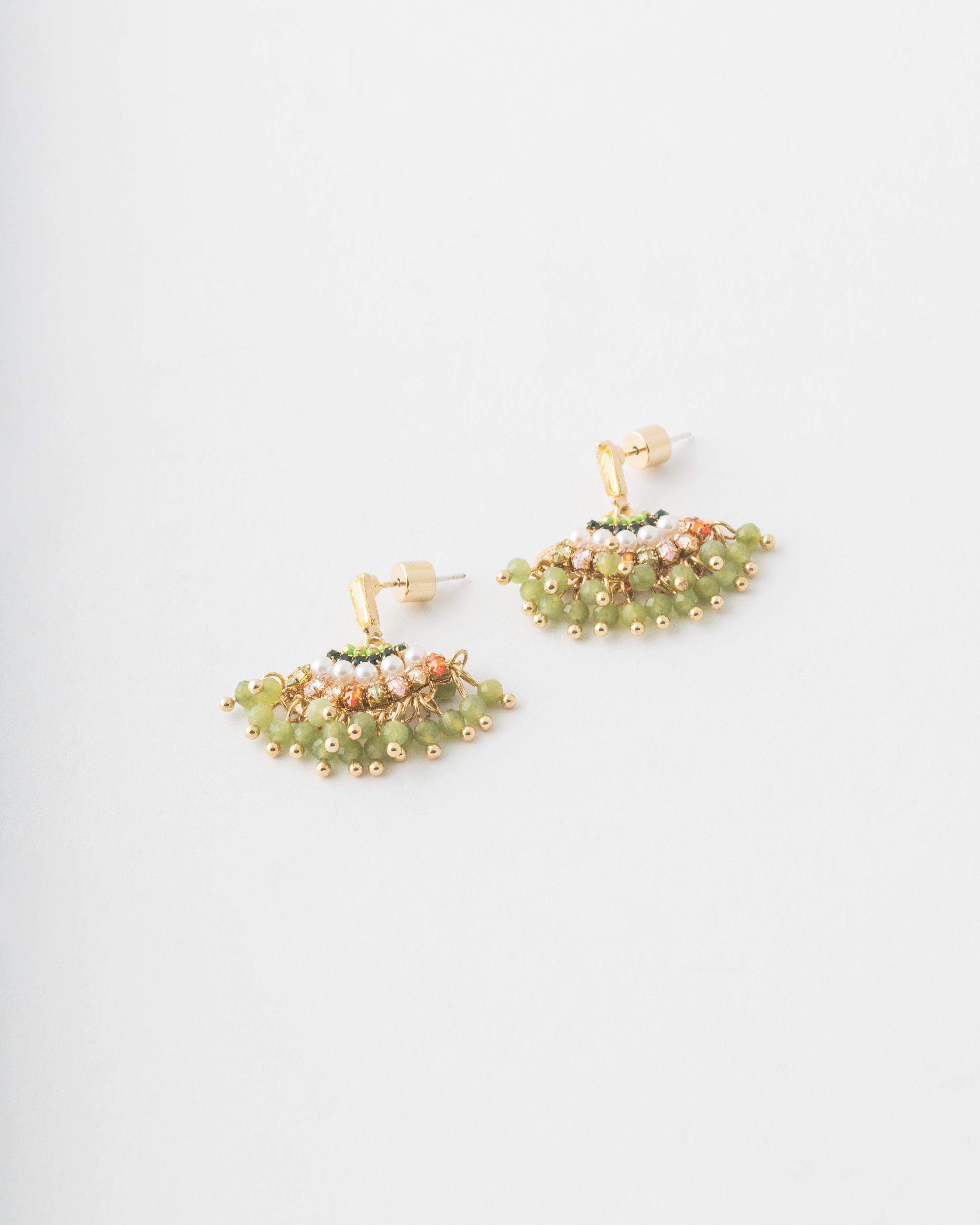 Multi-Colour Earrings -  Green