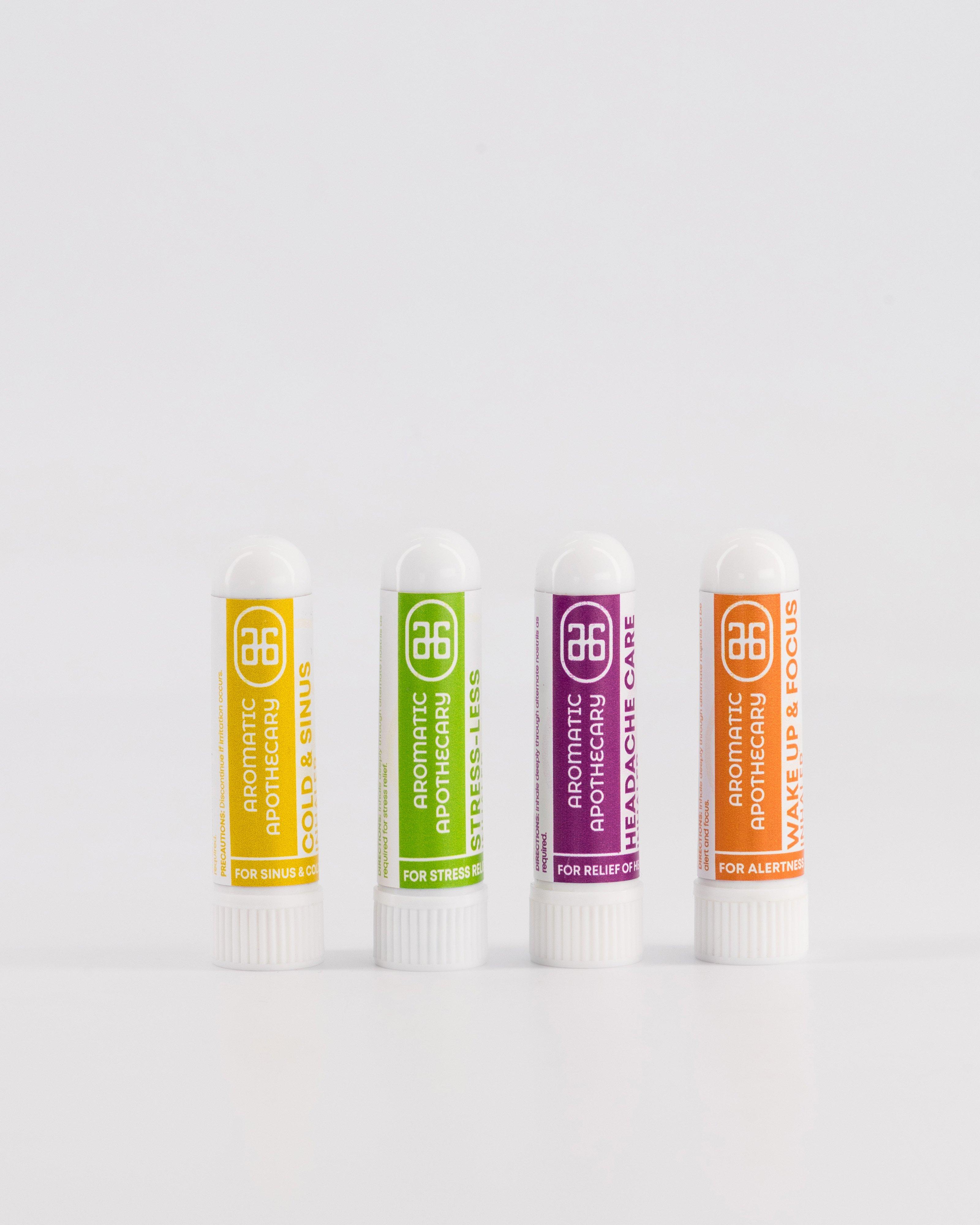 Aromatic Apothecary Nasal Inhaler Set Of Four -  Assorted