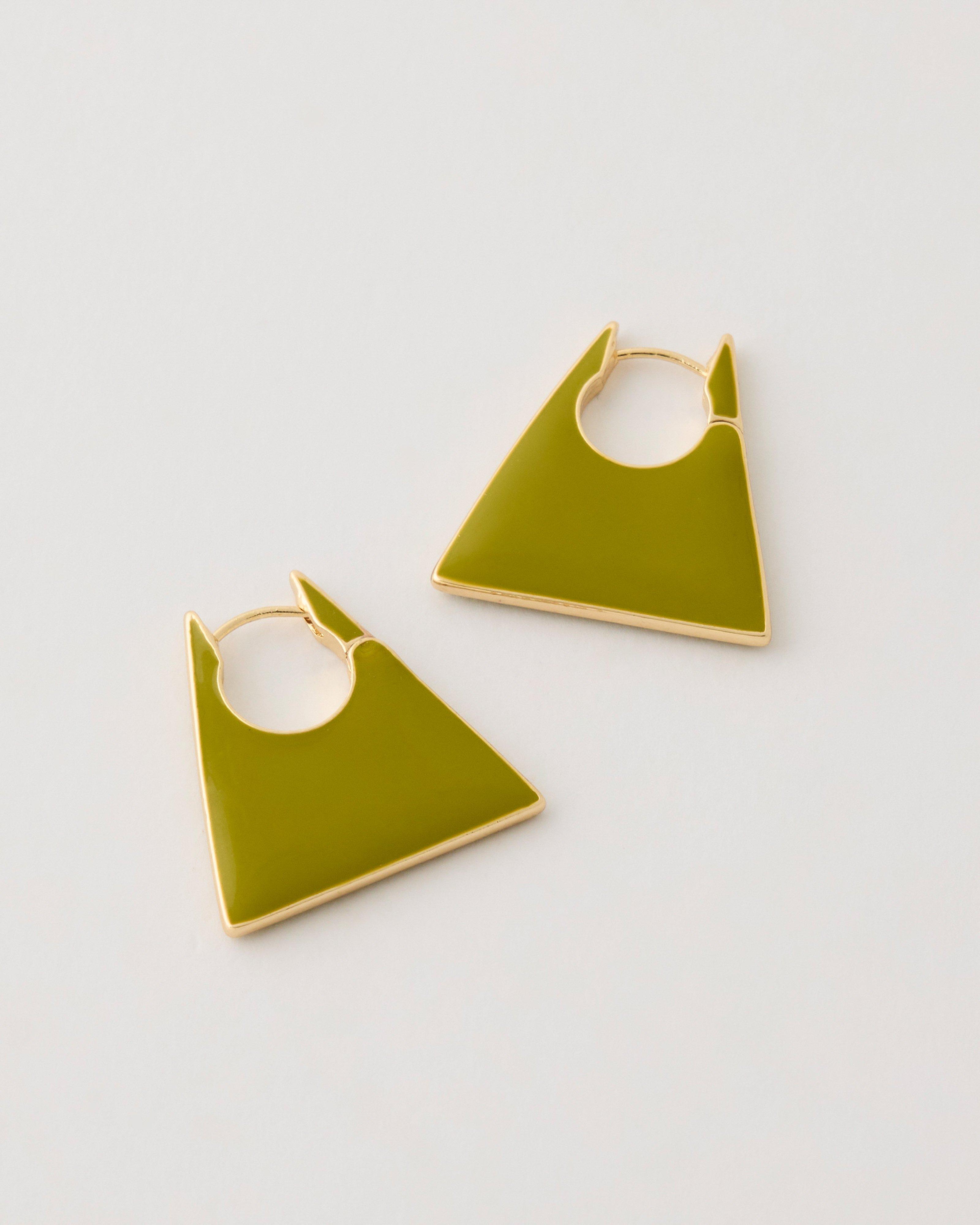 Abstract Lime Earrings -  Lime