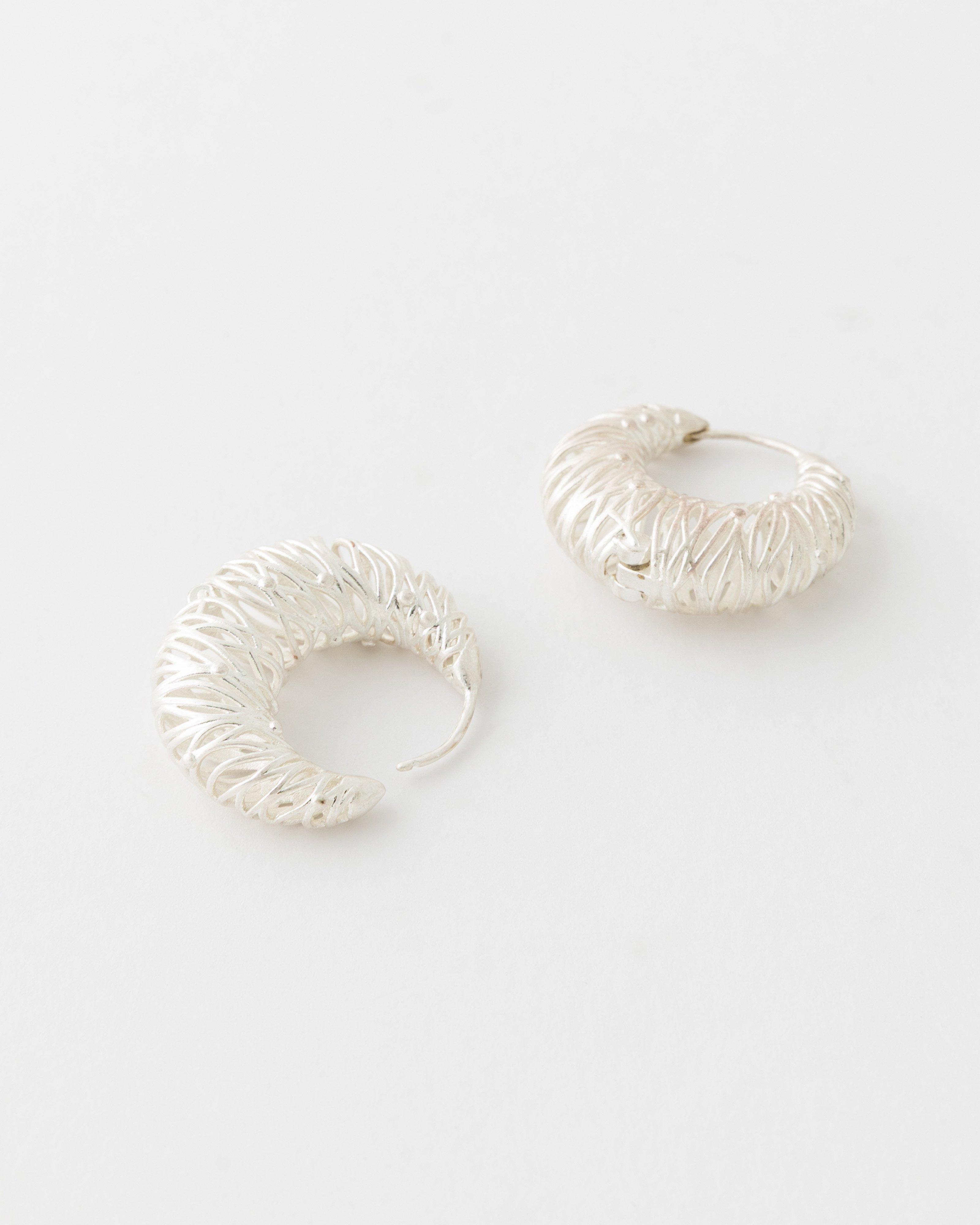 Heart Earrings -  Silver