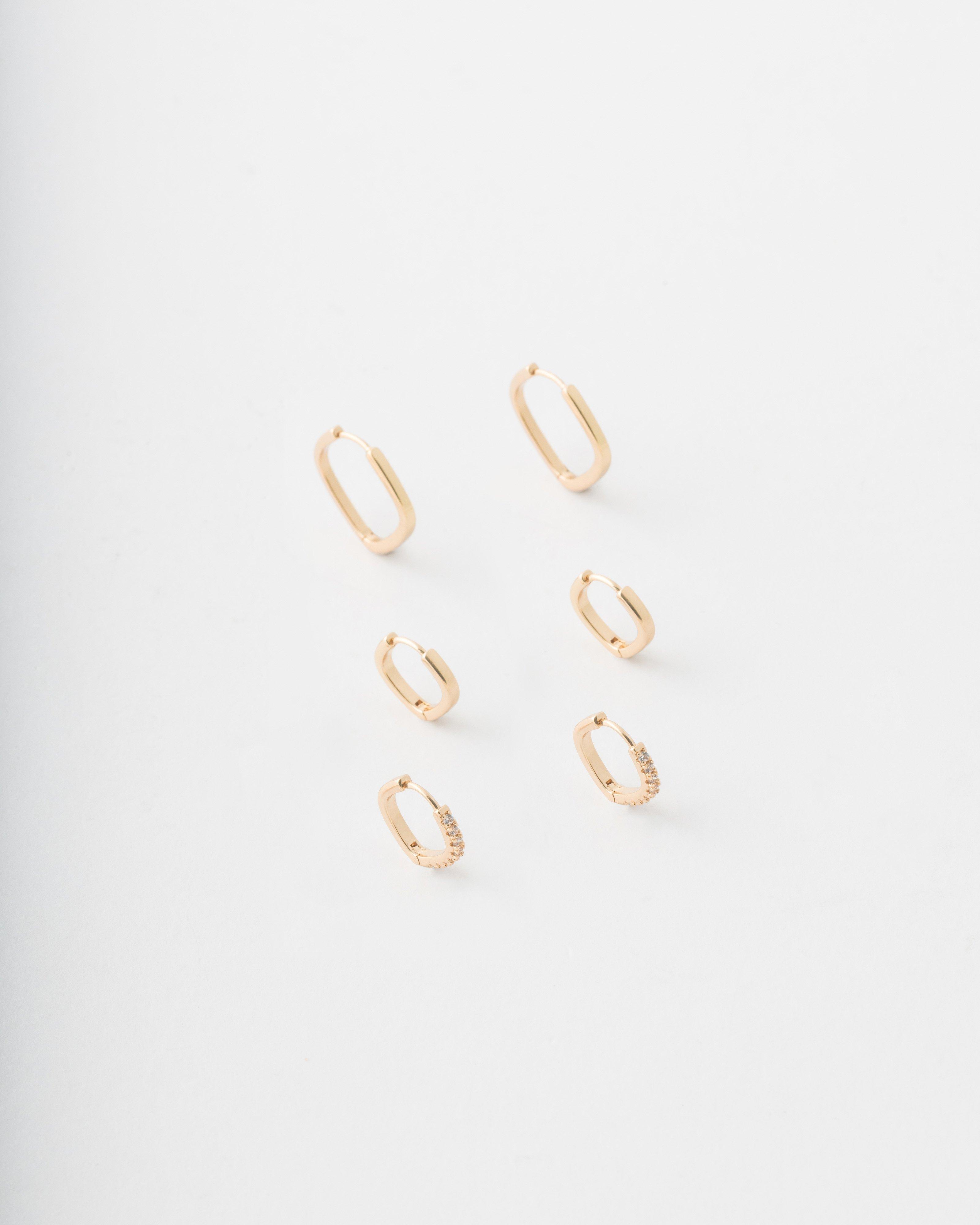 Hoops Earring Pack -  Gold