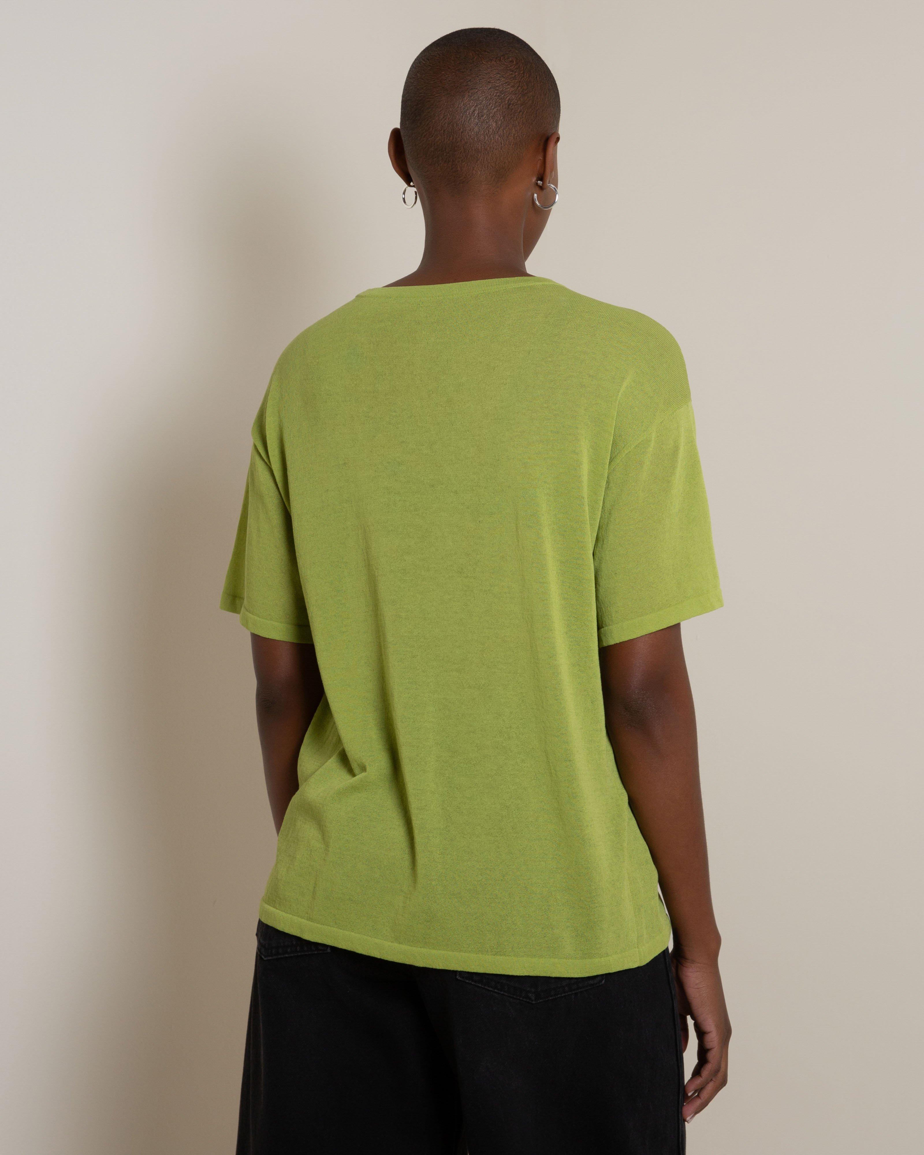  Amber Knit Sheer Tee -  Green