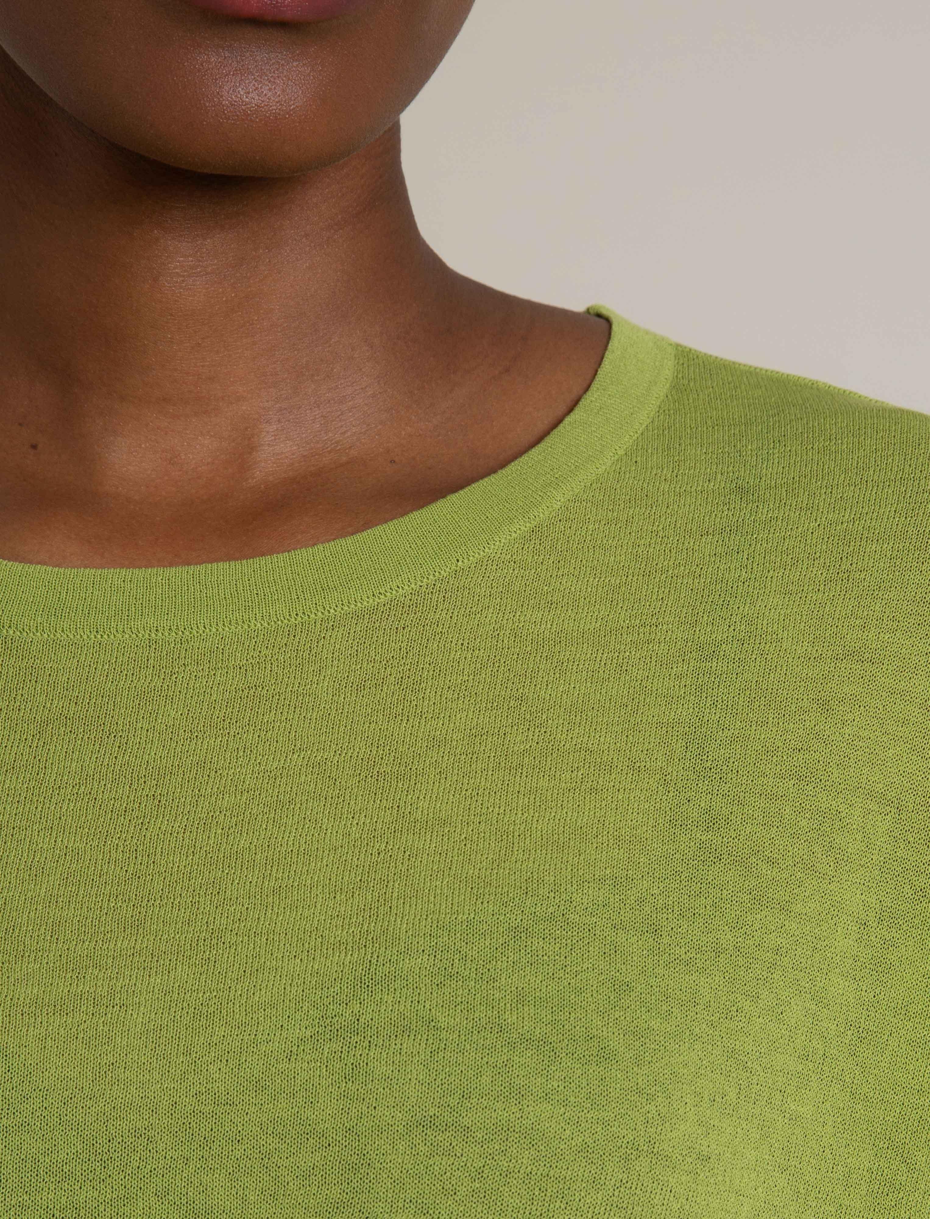  Amber Knit Sheer Tee -  Green