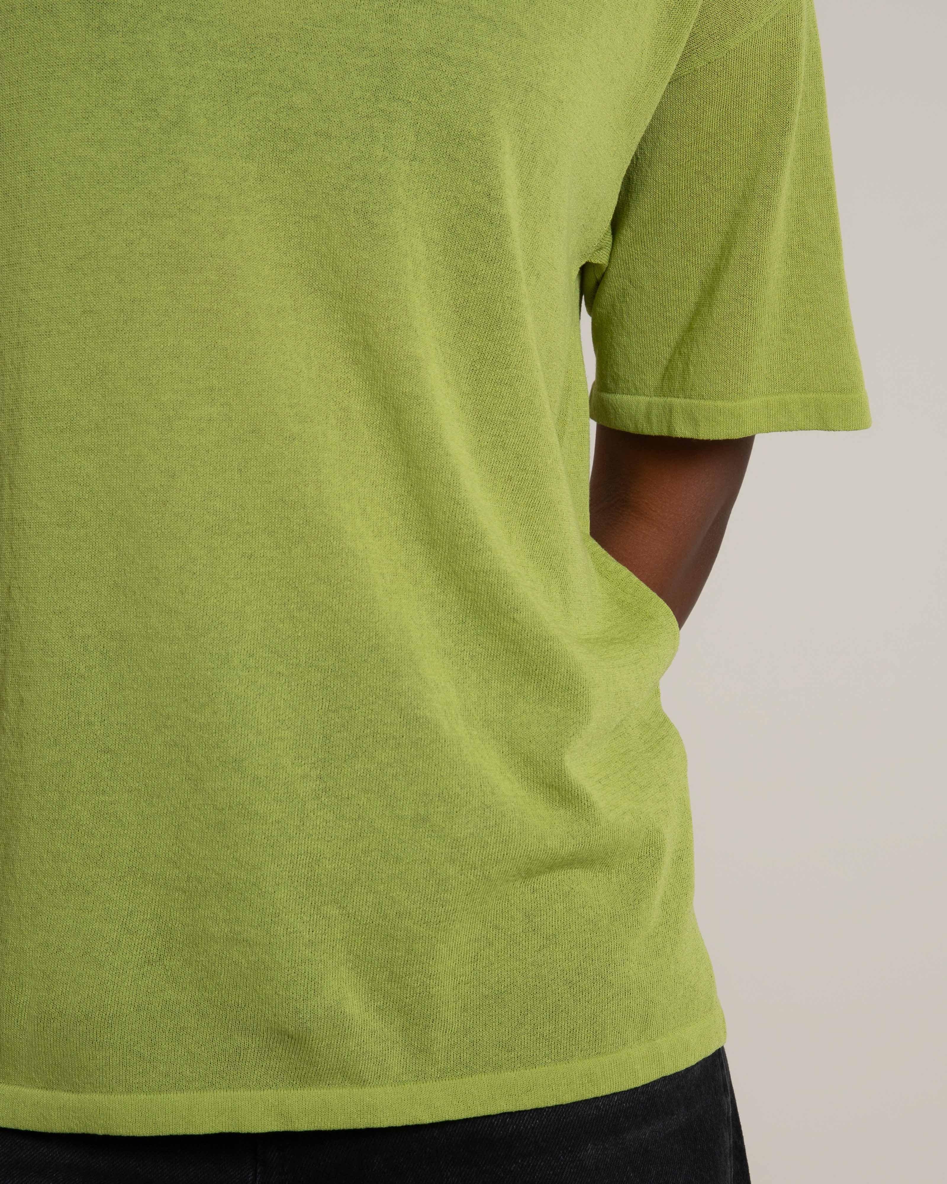 Amber Knit Sheer Tee -  Green