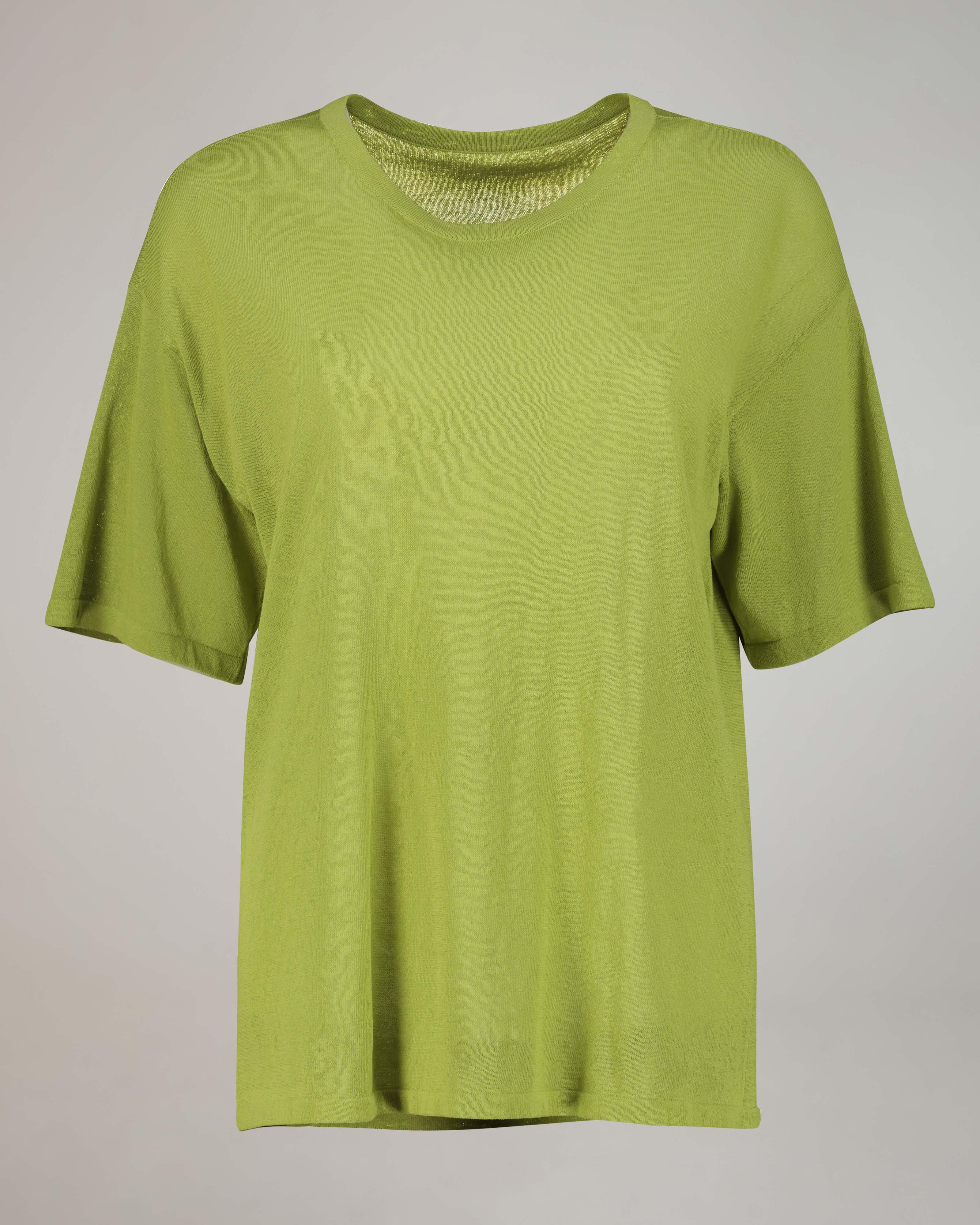 Amber Knit Sheer Tee -  Green