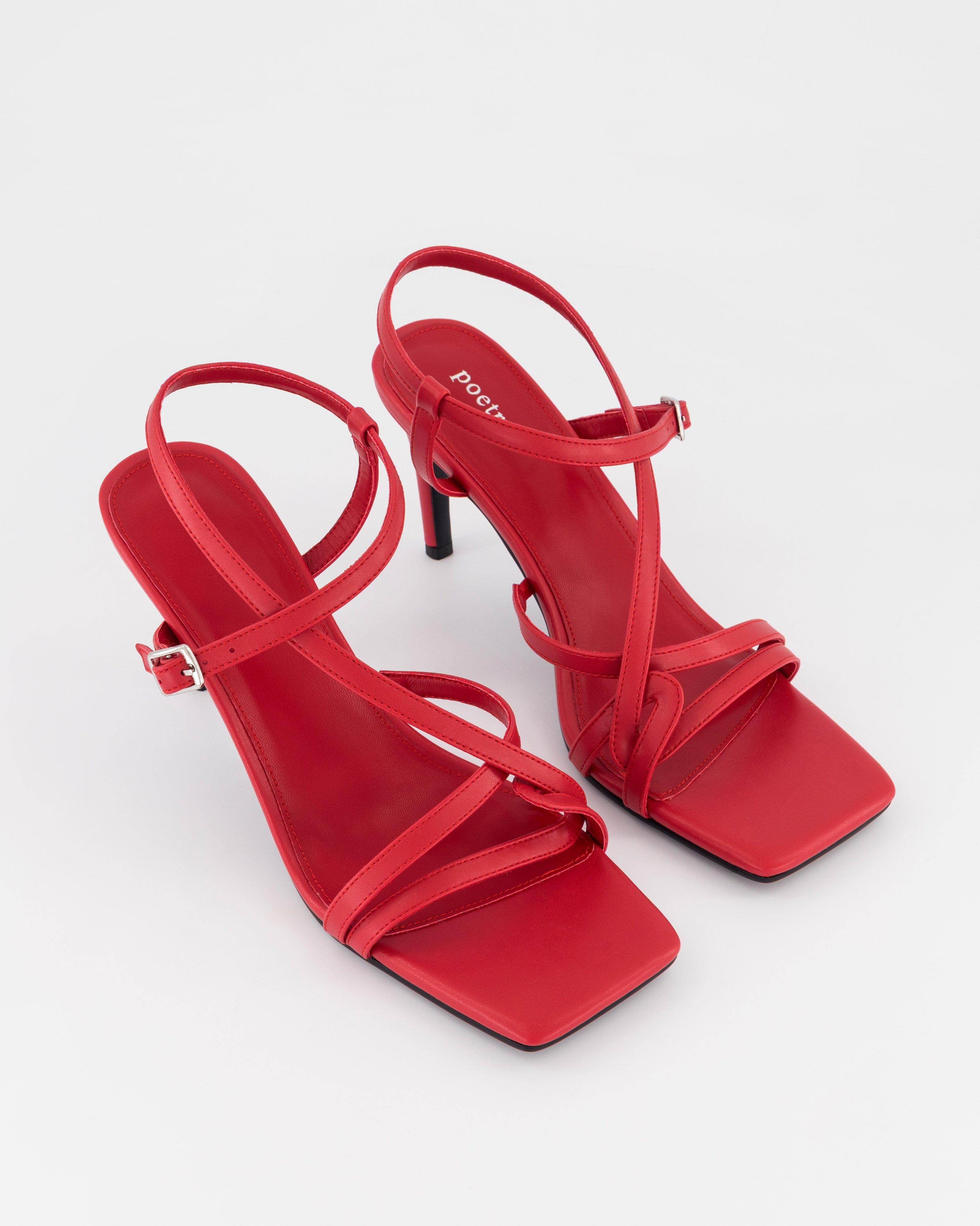 Alexia Strappy Kitten Heel -  Red