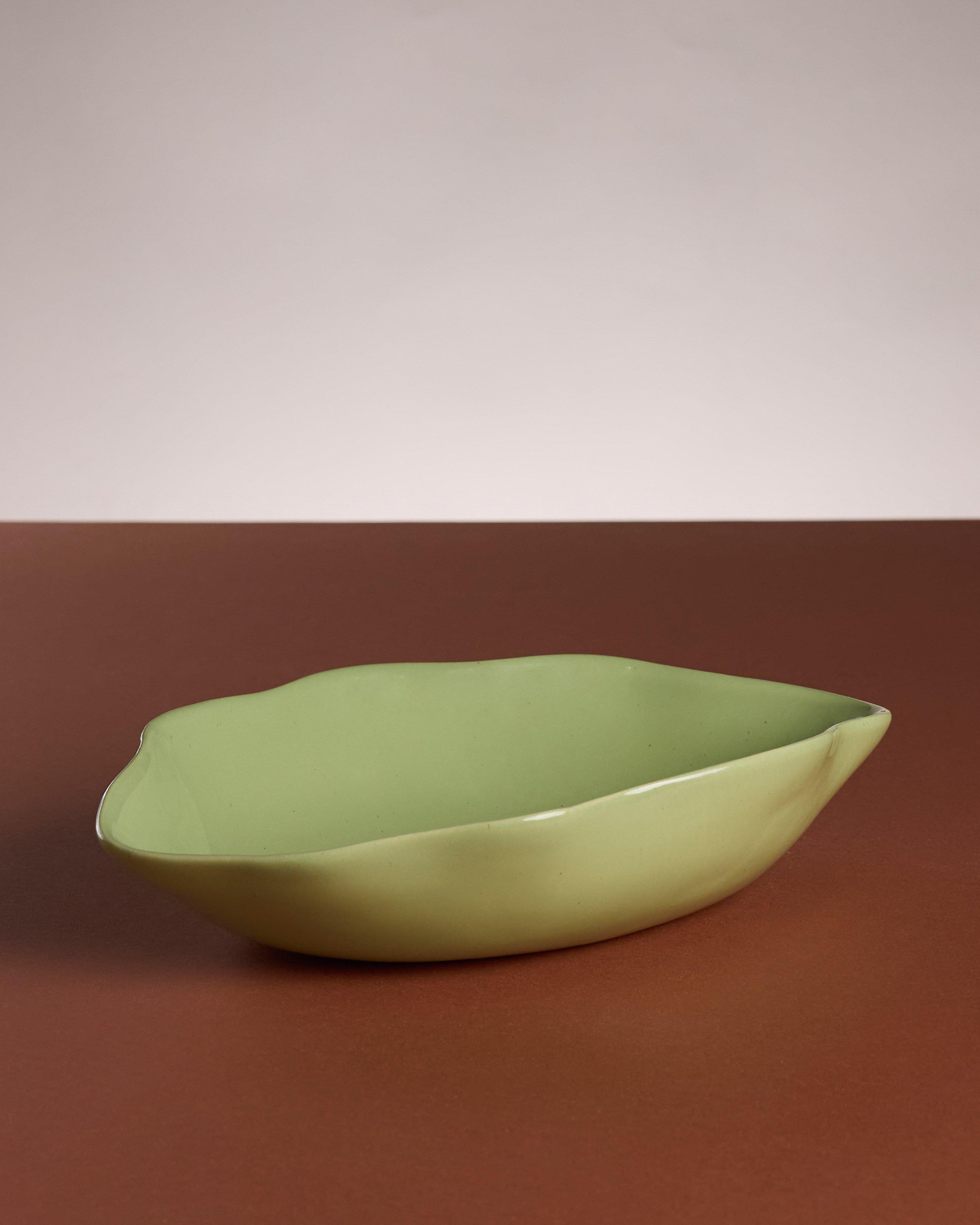 Flutter Medium Oval Bowl -  Green