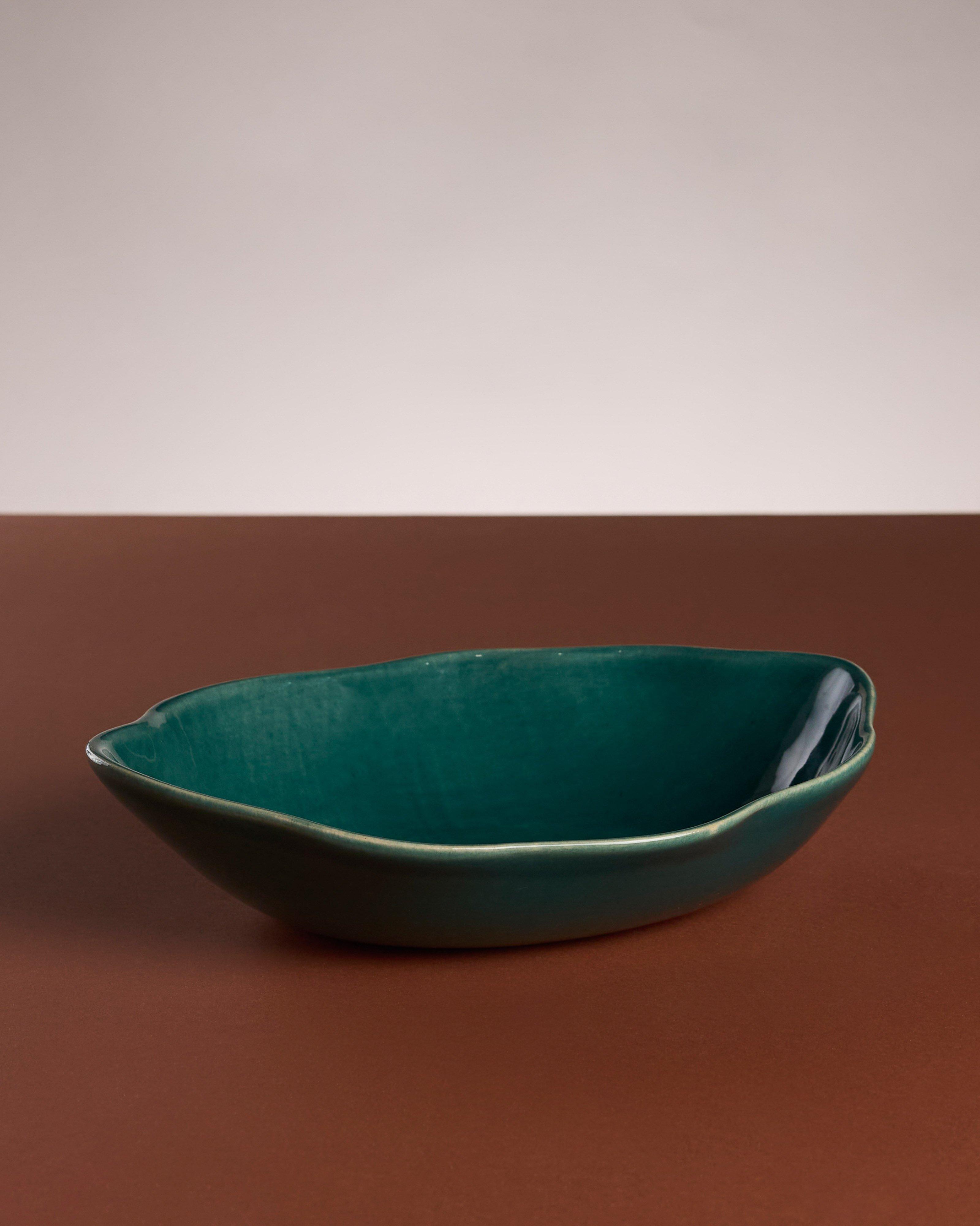 Flutter Medium Oval Bowl -  Teal