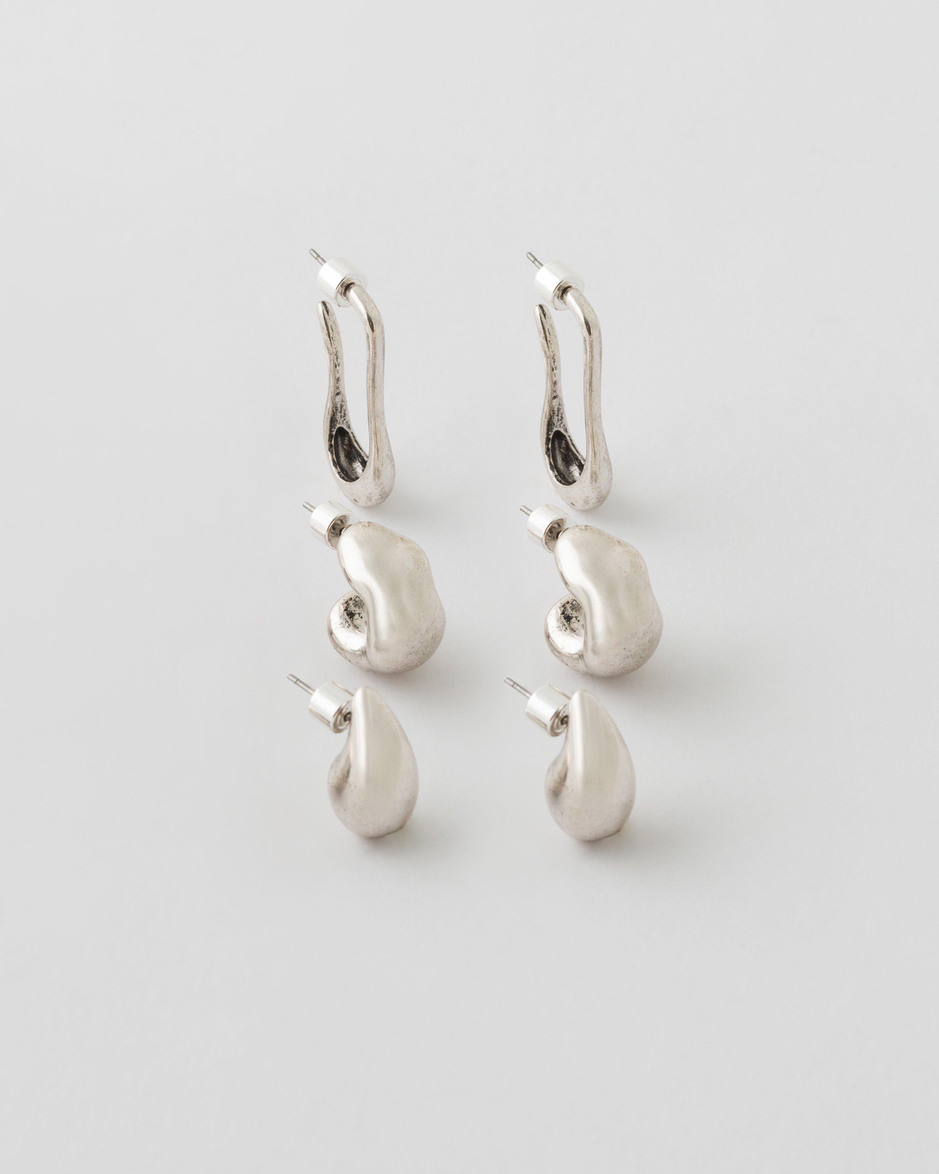 3-Pack Earrings  -  Silver