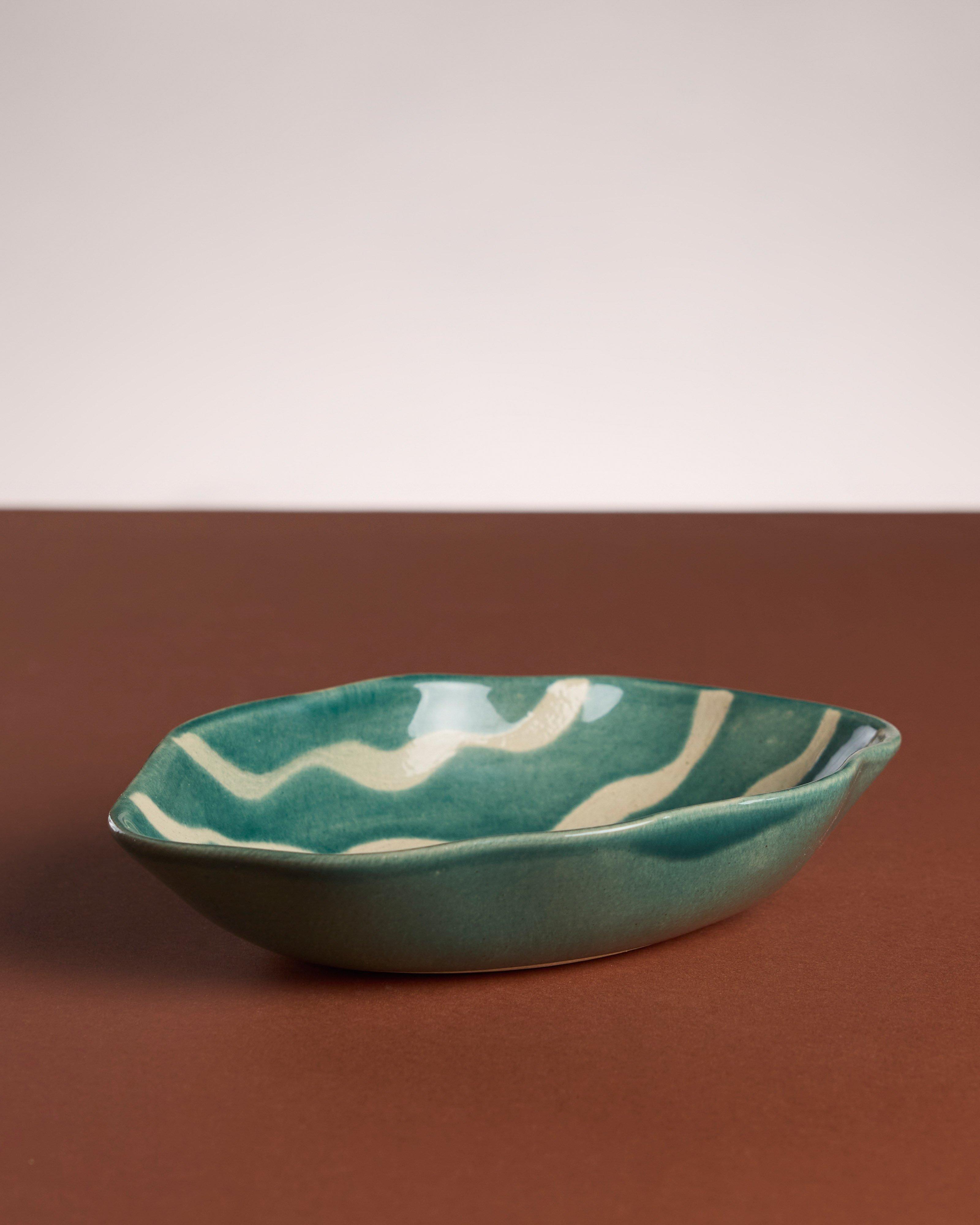 Flutter Small Oval Bowl -  Teal