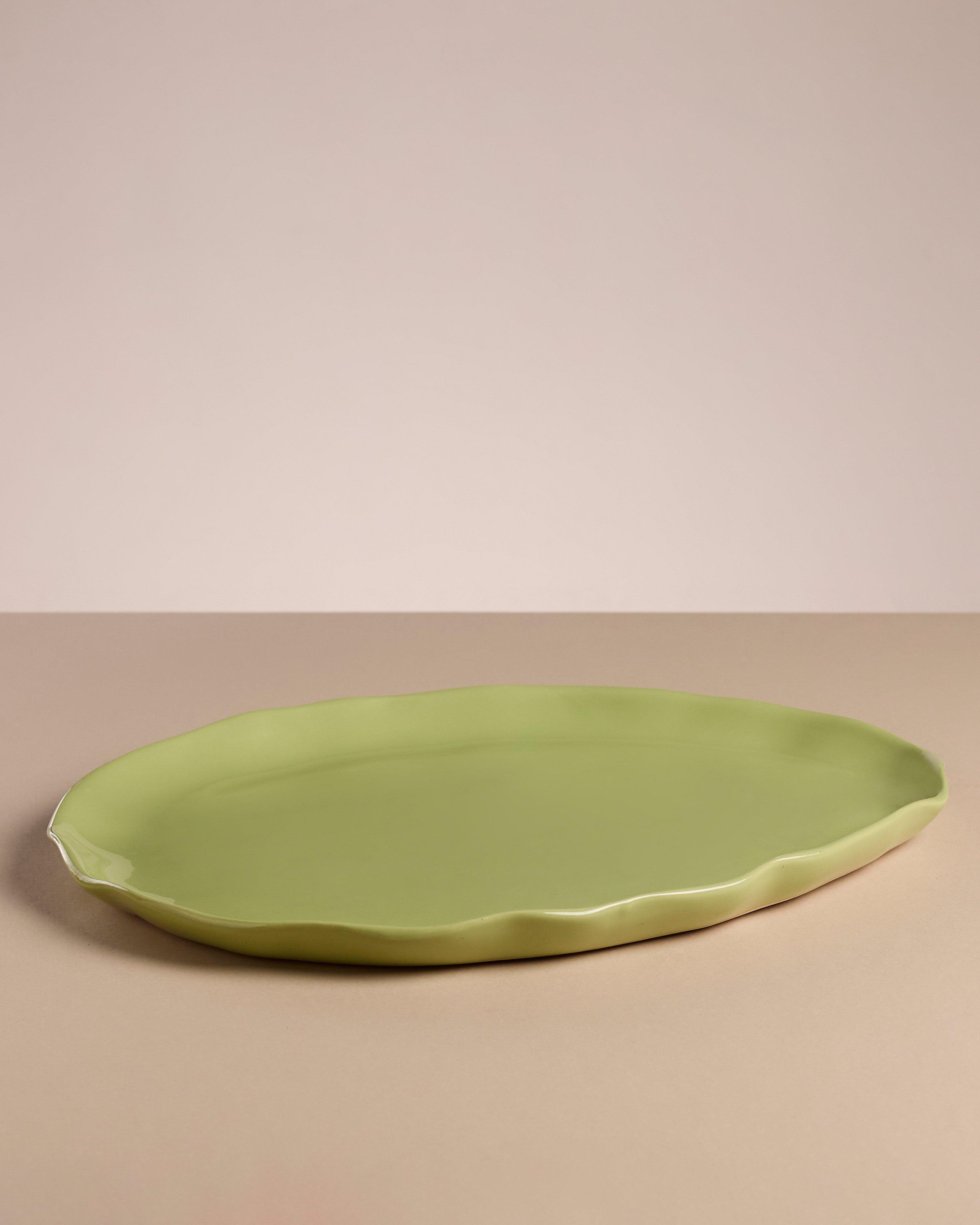 Flutter Large Oval Platter -  Teal