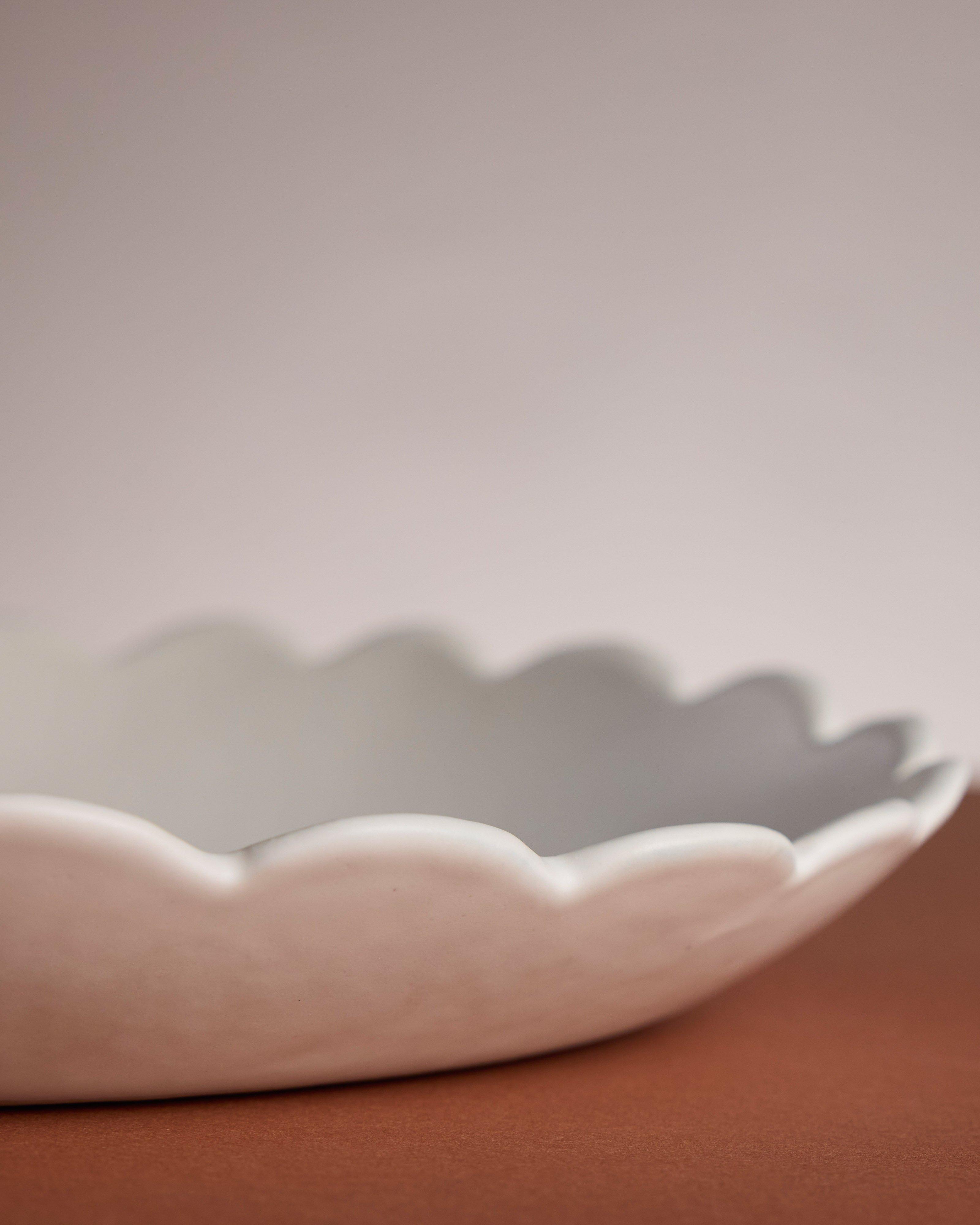 Acacia Large Scallop Bowl -  Milk