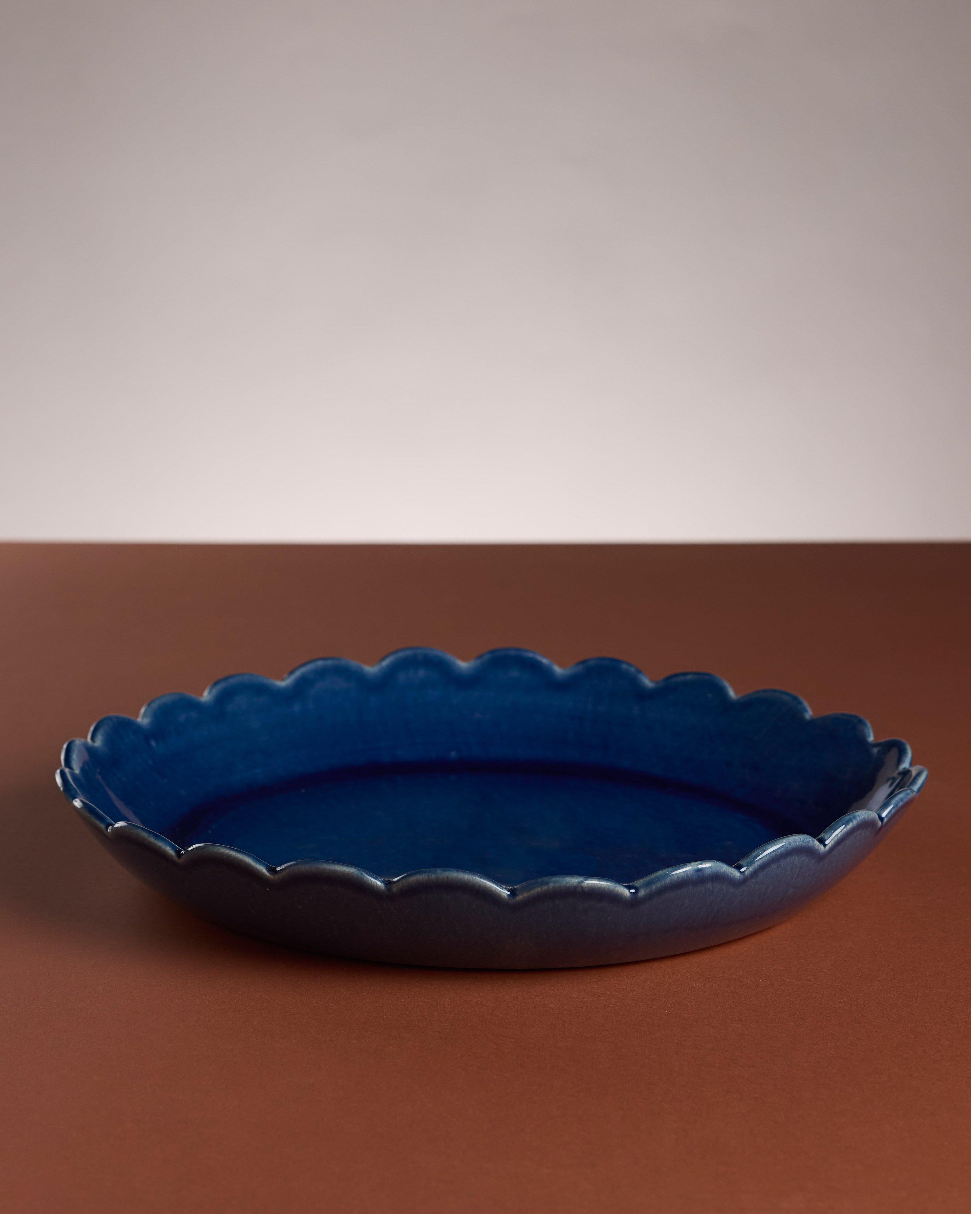 Acacia Large Scallop Bowl -  Blue