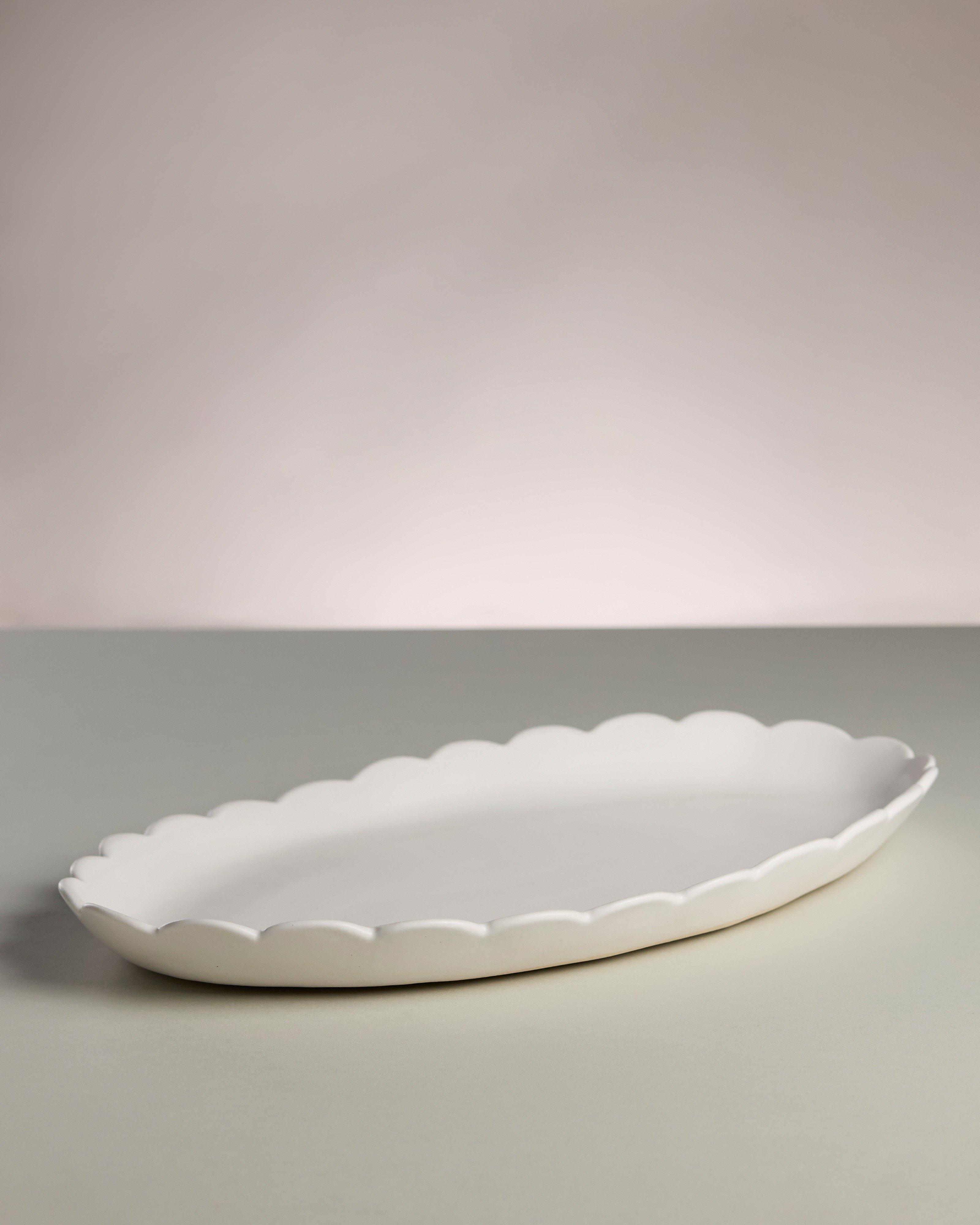 Oval Deep Scallop Platter -  Milk