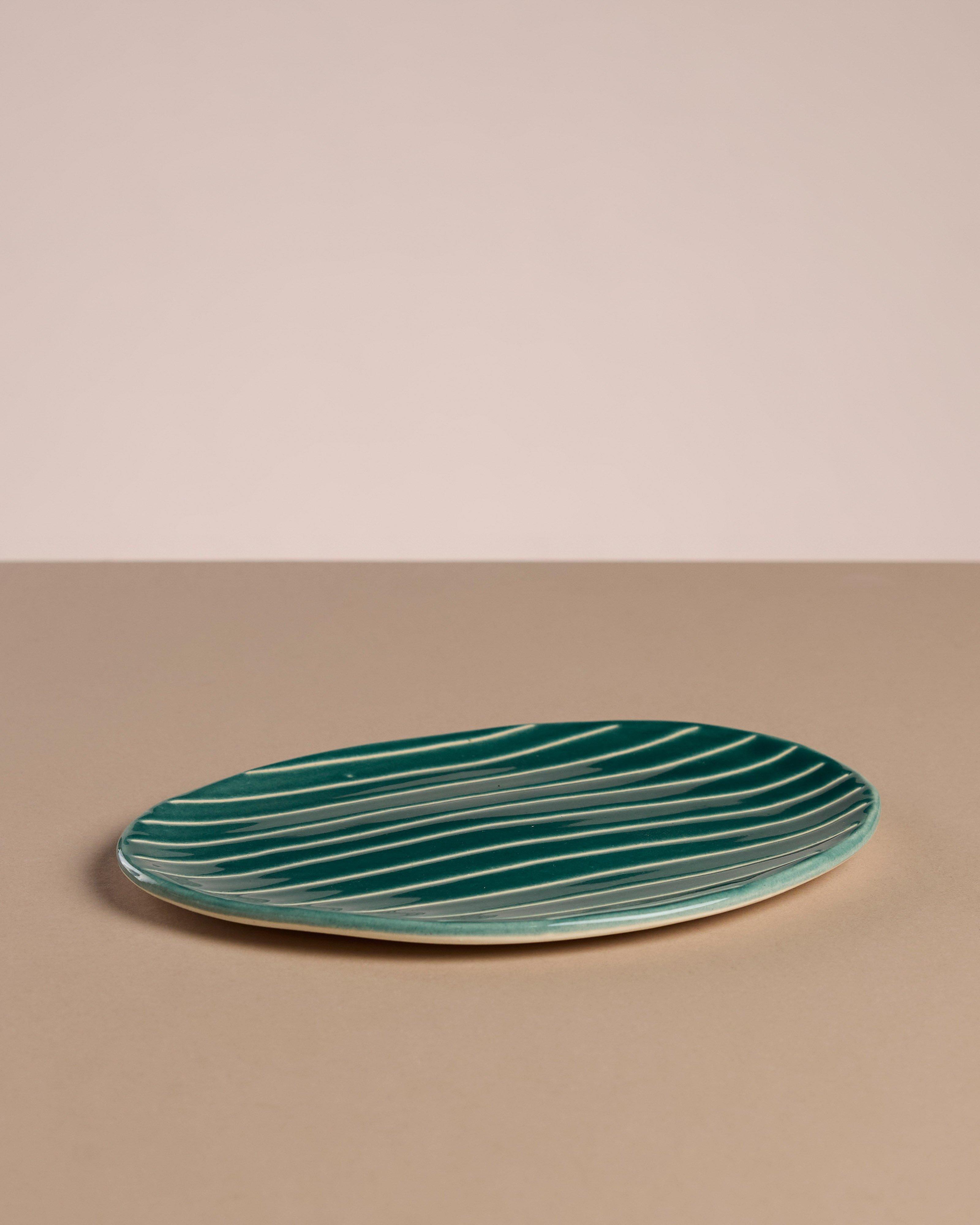 Lined Kelly Side Plate -  Teal