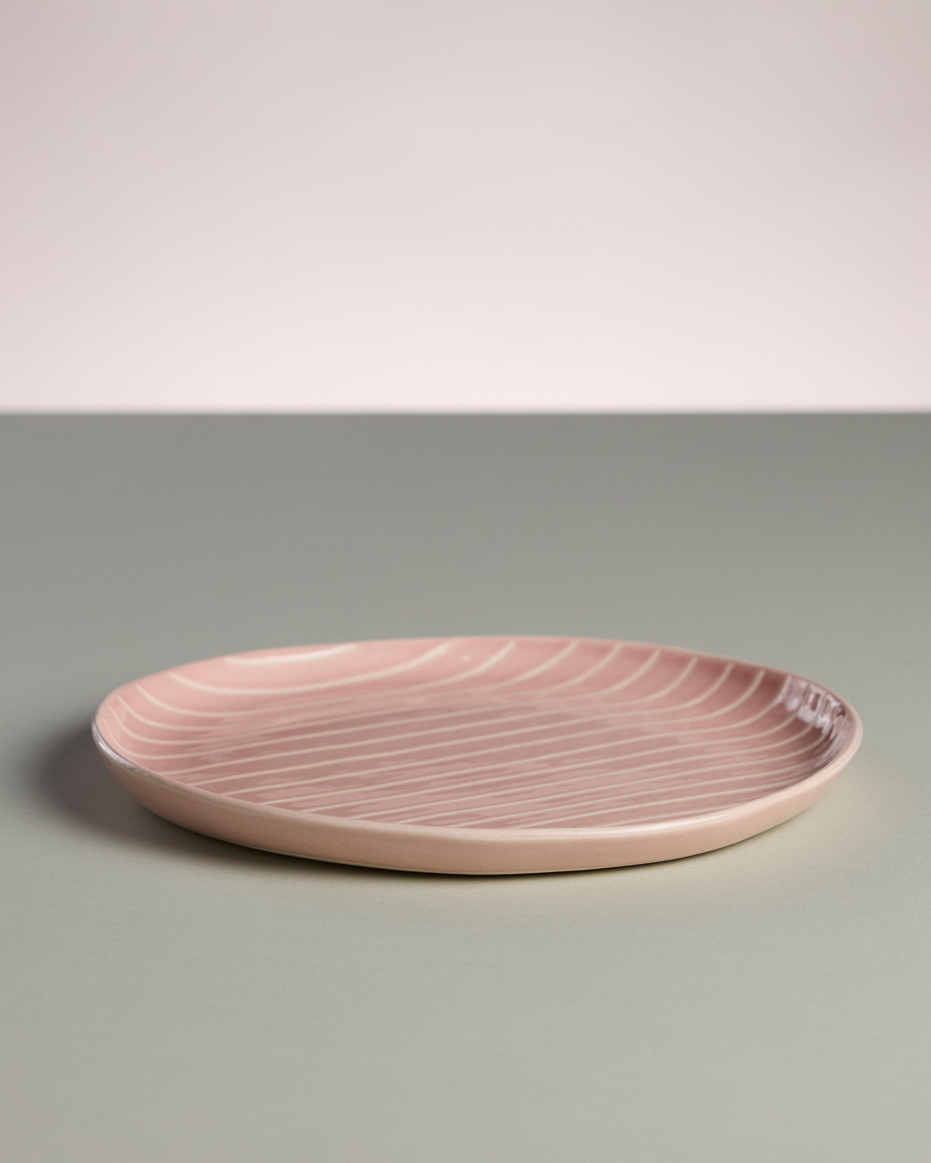 Lined Bailey Plate -  Pink