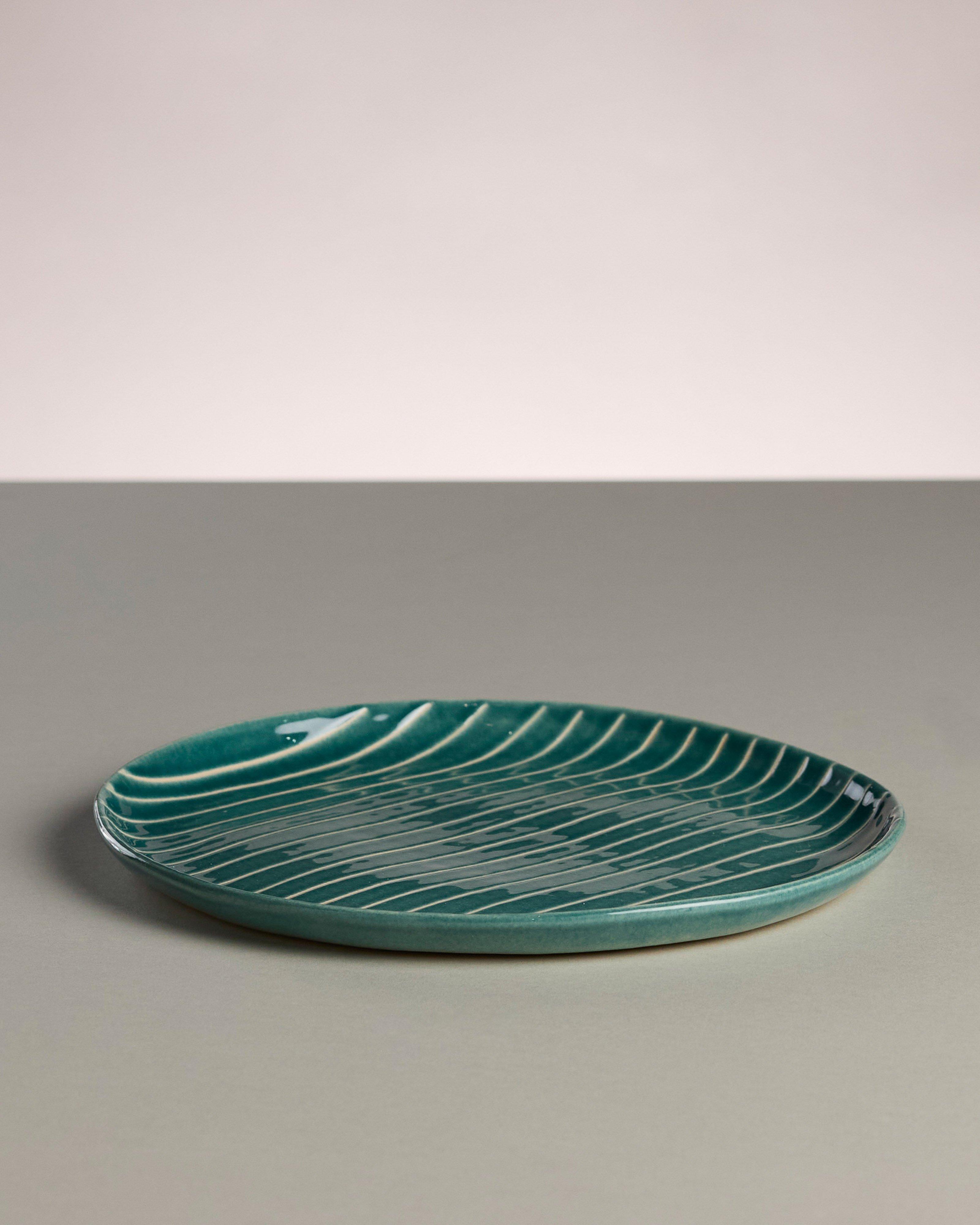 Lined Bailey Plate -  Teal